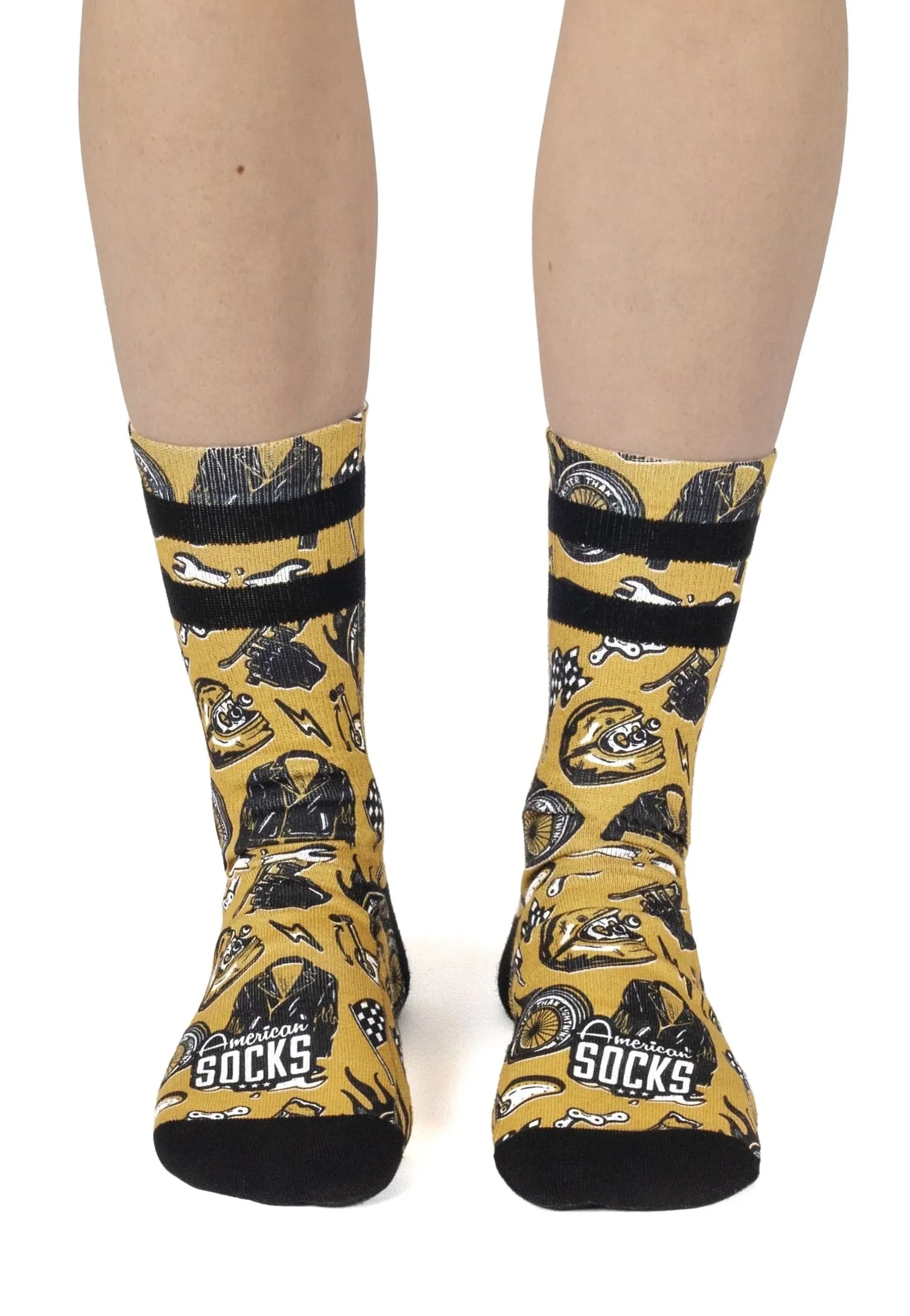Cafe Racer Mid High Yellow - Socks - Image 2
