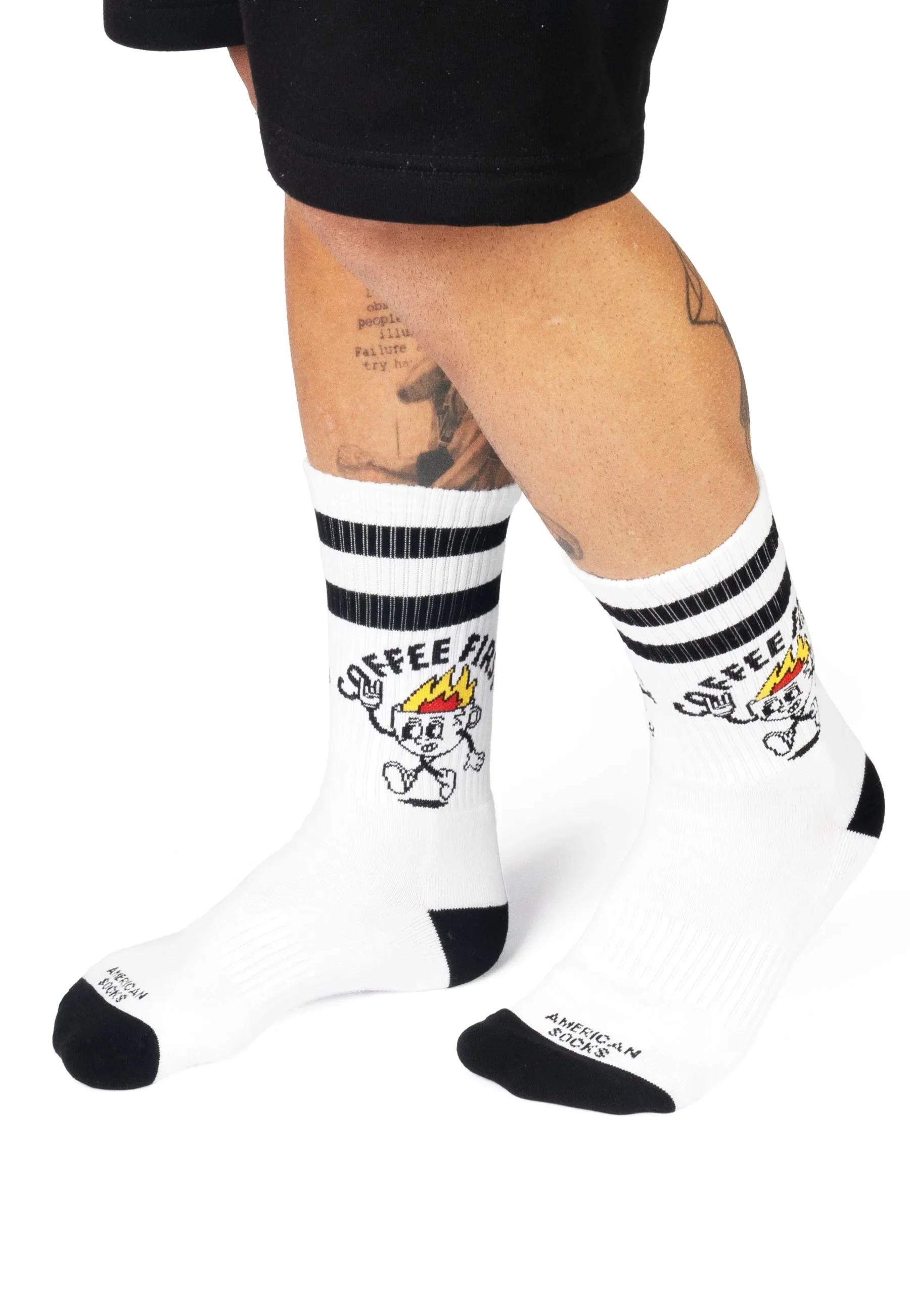 Coffee First Mid High White - Socks - Image 4