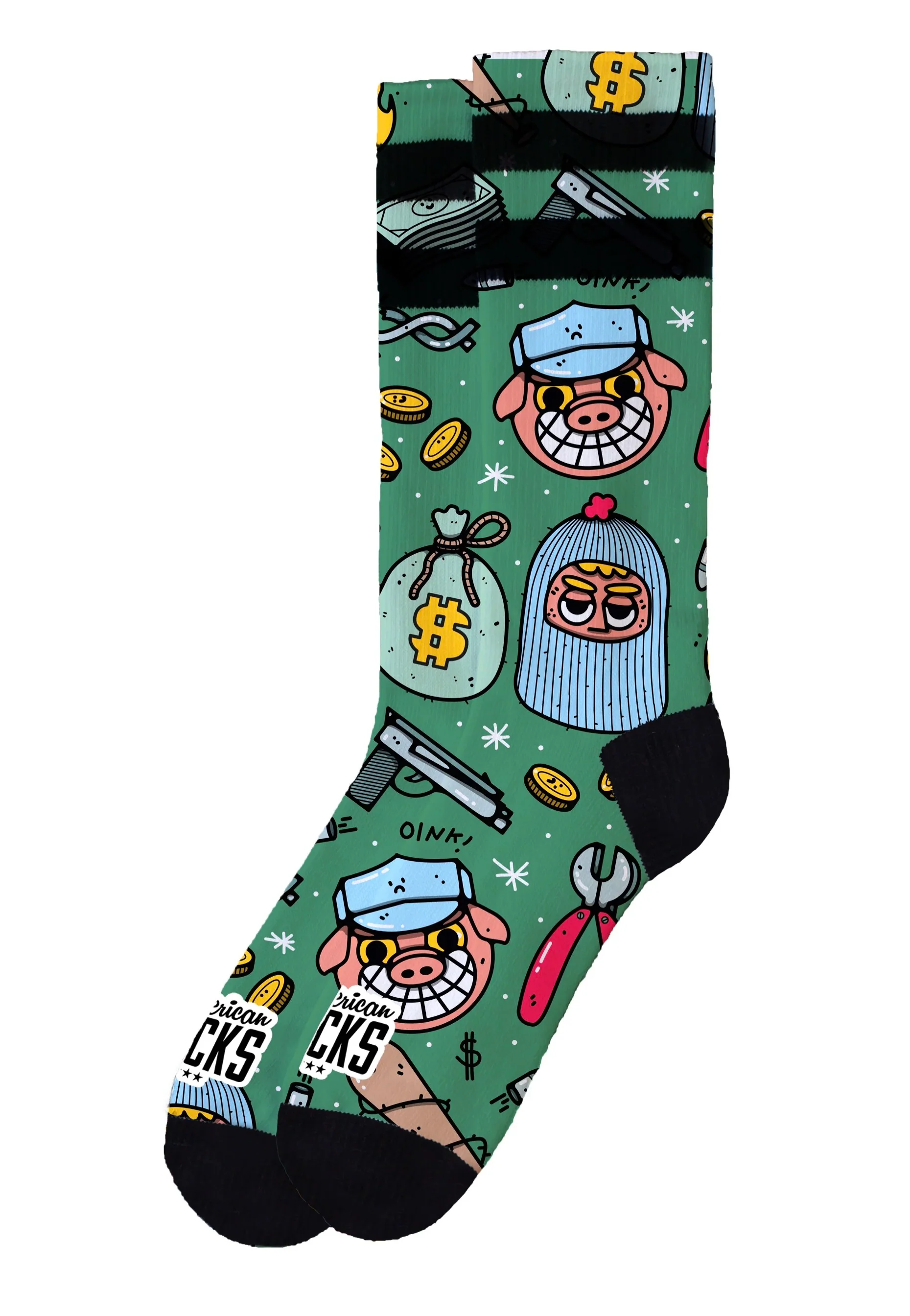 Heist Havoc Mid High Green - Socks - Image 2