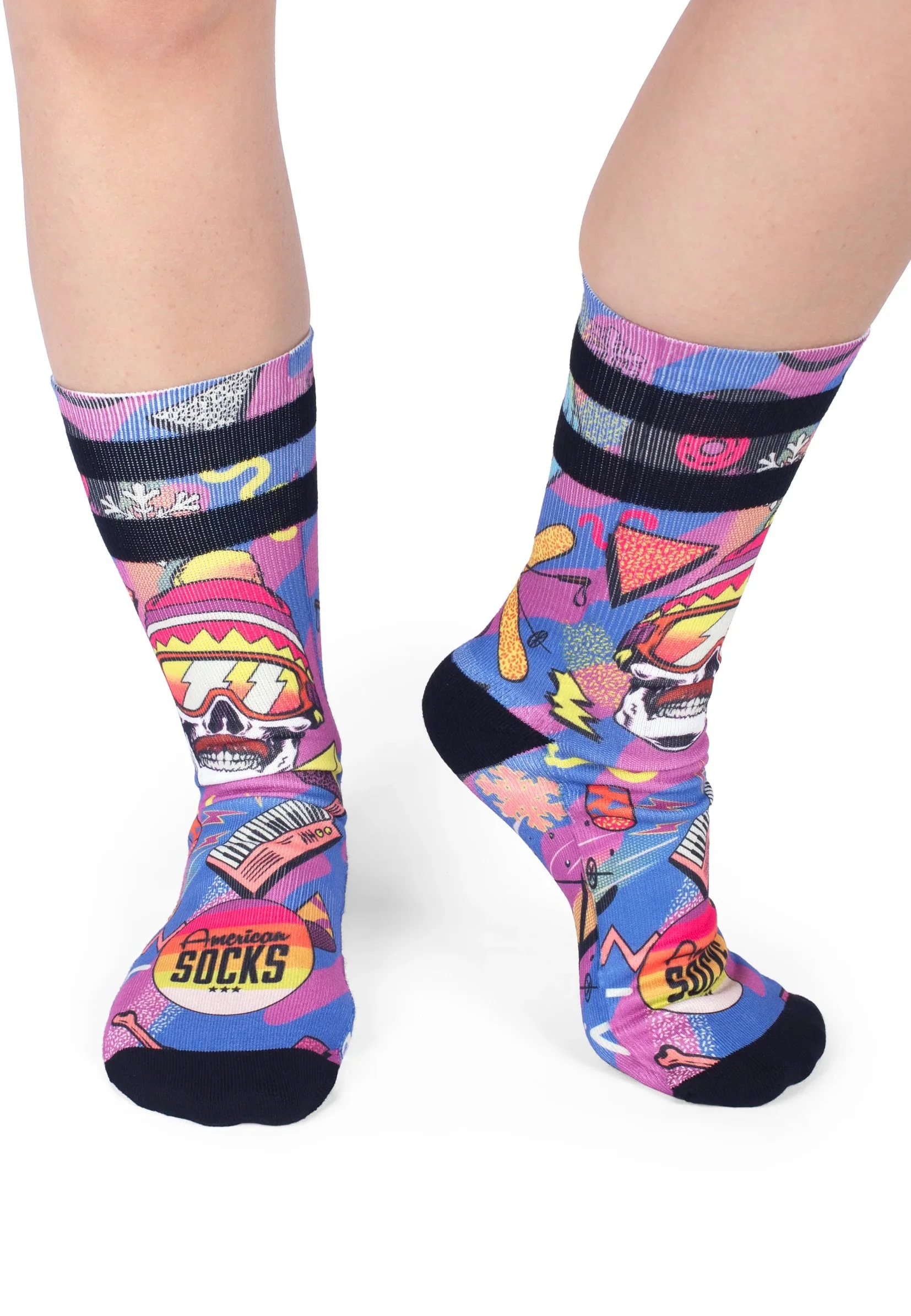 Retro Blizzard Mid High Pink - Socks - Image 3