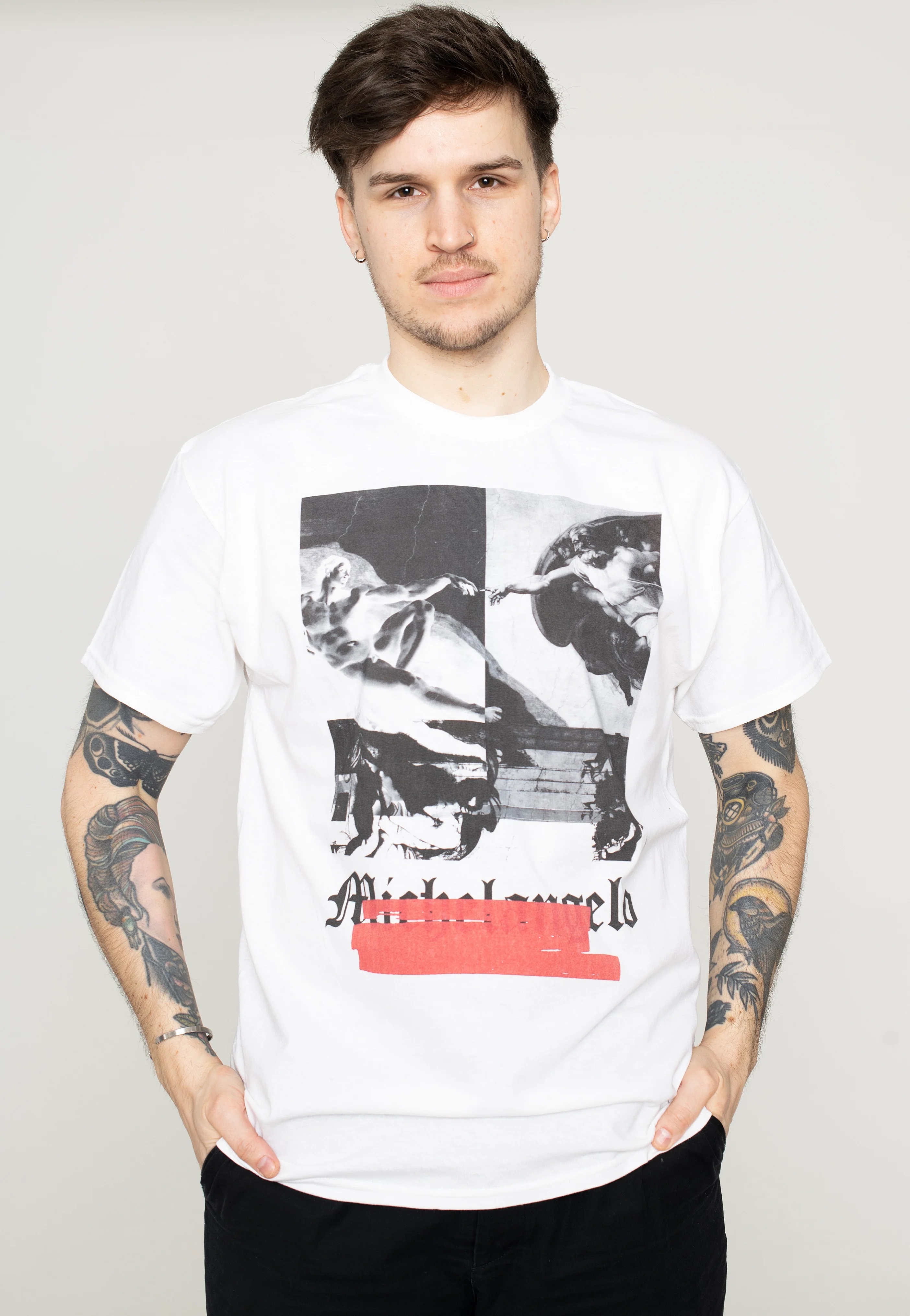 Michelangelo Negative White - T-Shirt - Image 3
