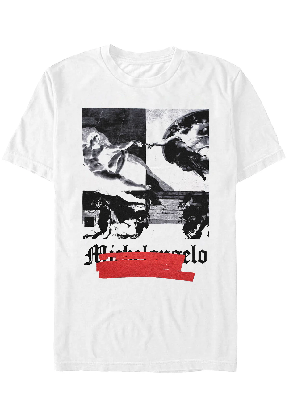 Michelangelo Negative White - T-Shirt - Image 5
