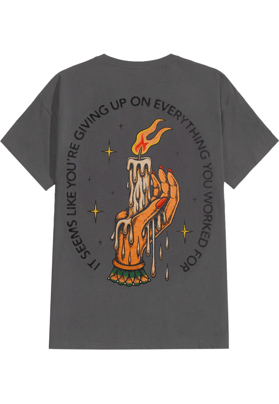 Messengers Candle Charcoal - T-Shirt - Image 4