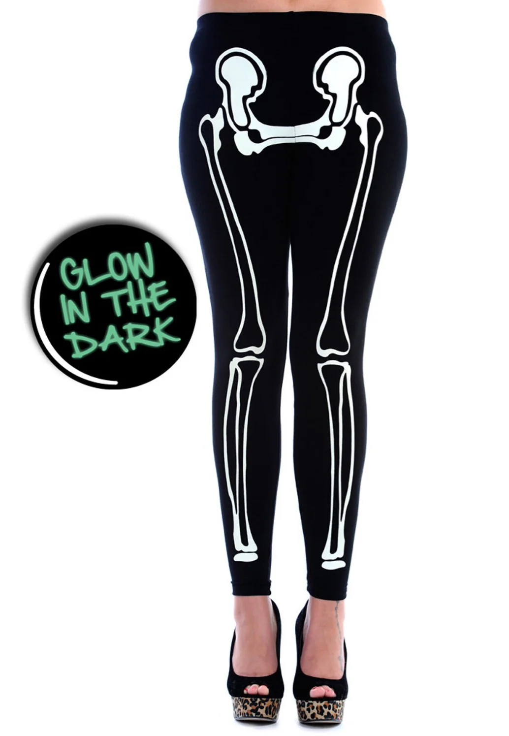 Glow In The Dark Skeleton Black - Leggings - Image 5