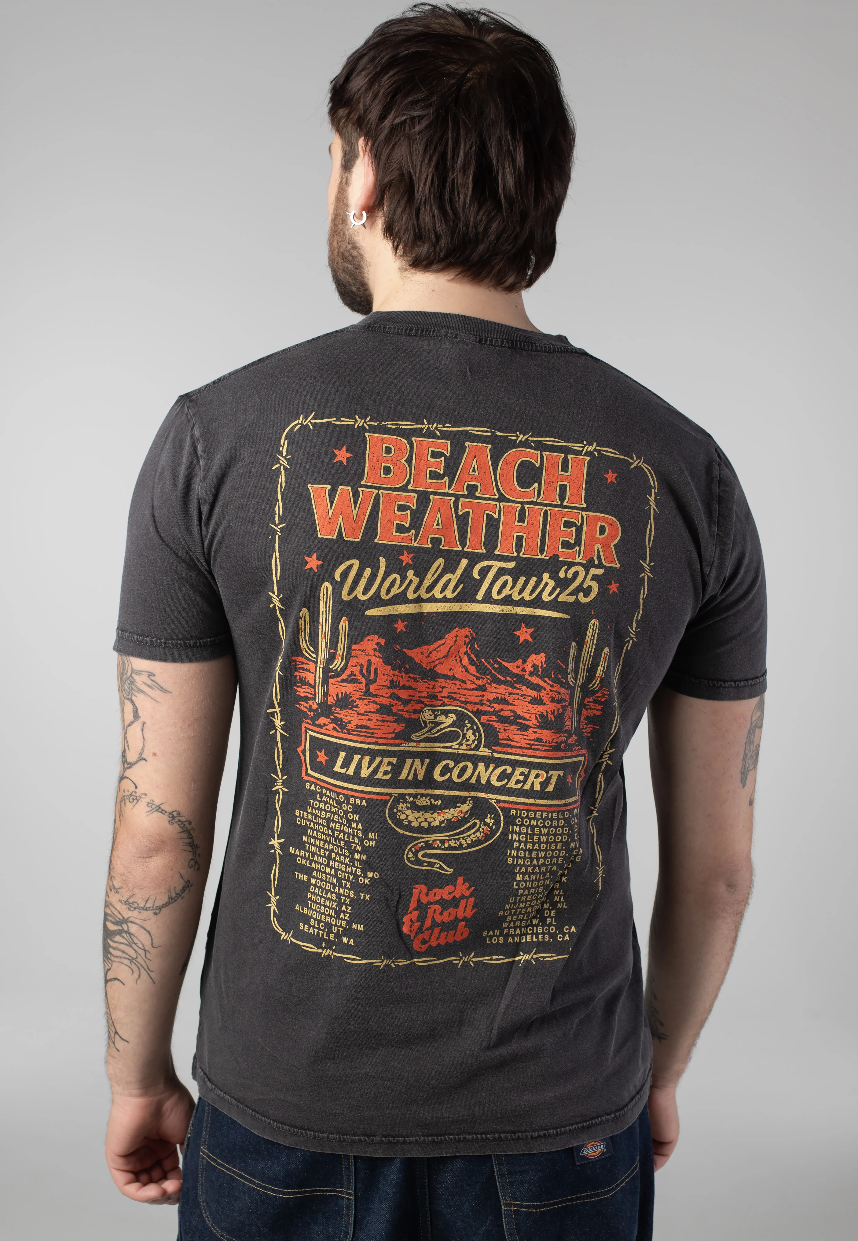 Tour 2025 Stone Washed Black - T-Shirt - Image 4
