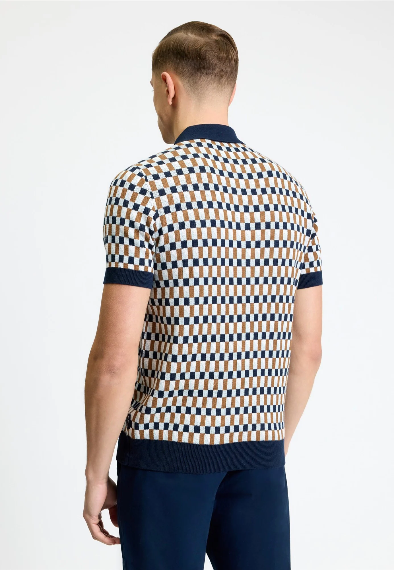 All Over Jacquard Dark Navy - Polo - Image 3