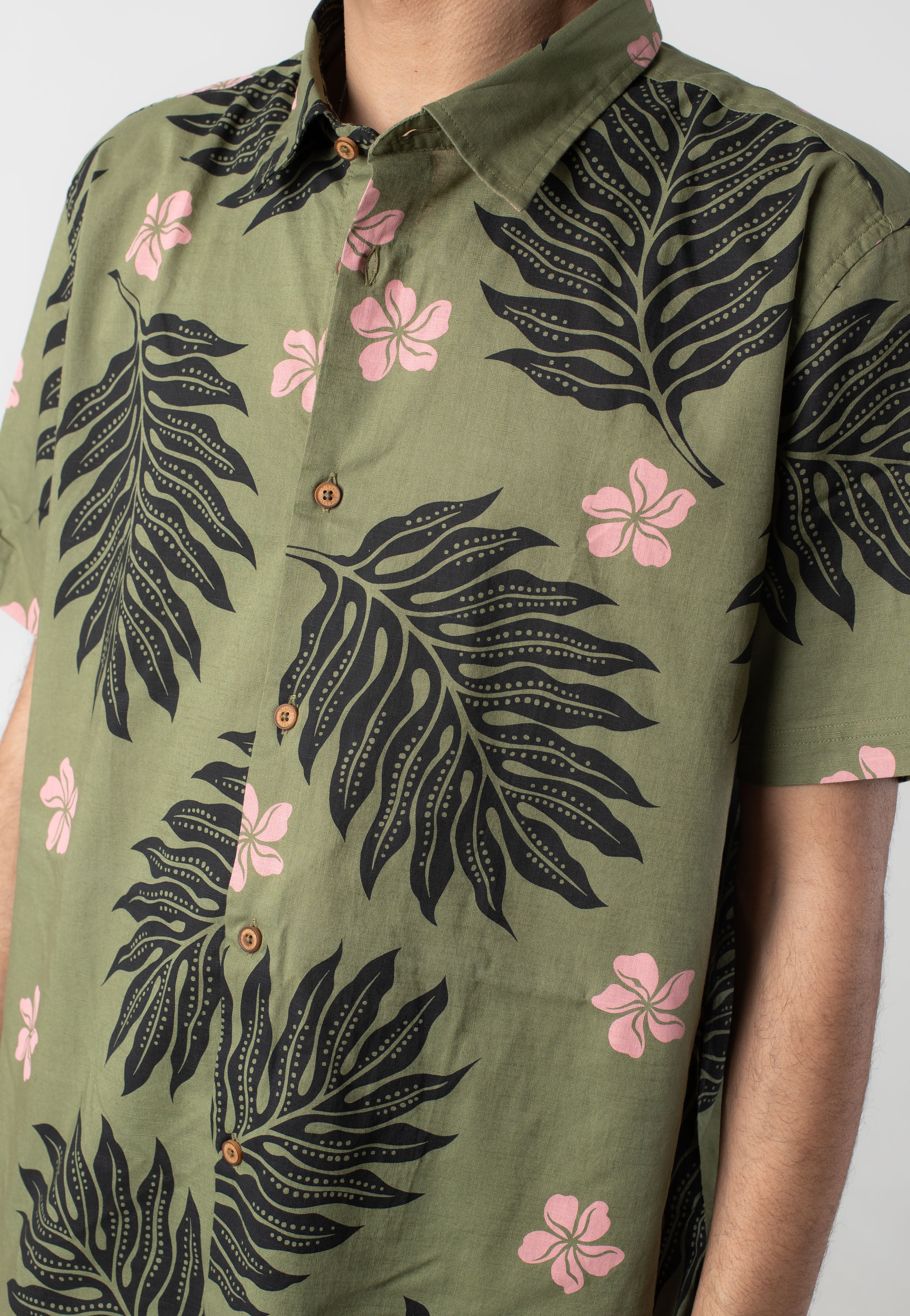 Botanical Print Olive - Shirt - Image 5