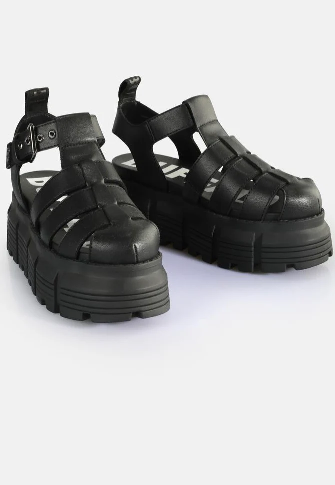Ava Fisher Vegan Nappa Black - Girl Sandals - Image 3