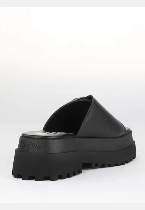 Pluto Slide Buckle Vegan Nappa Black - Girl Sandals - Image 3
