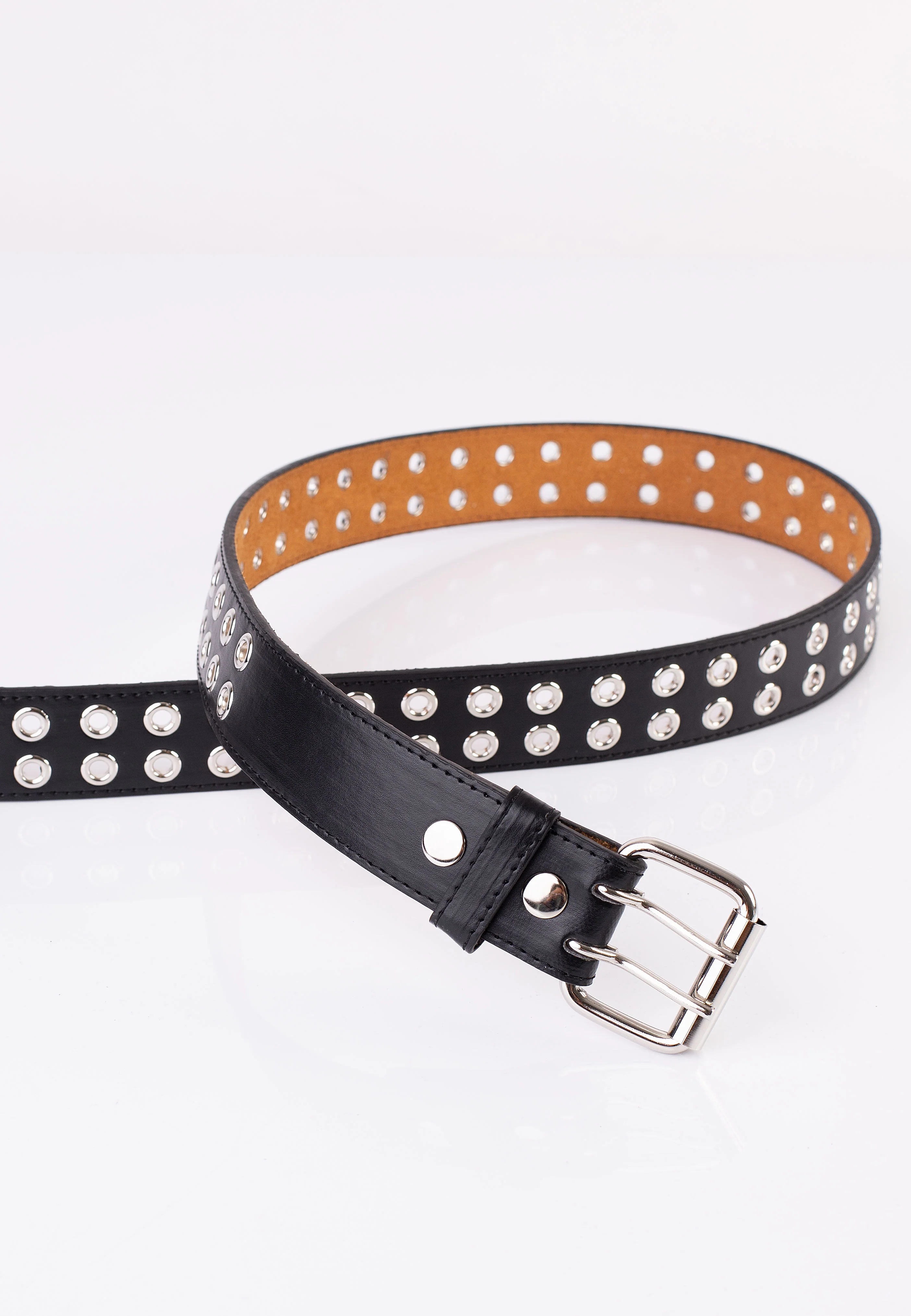 2 Row Double Prong Eyelet Studded - Belt - Image 2