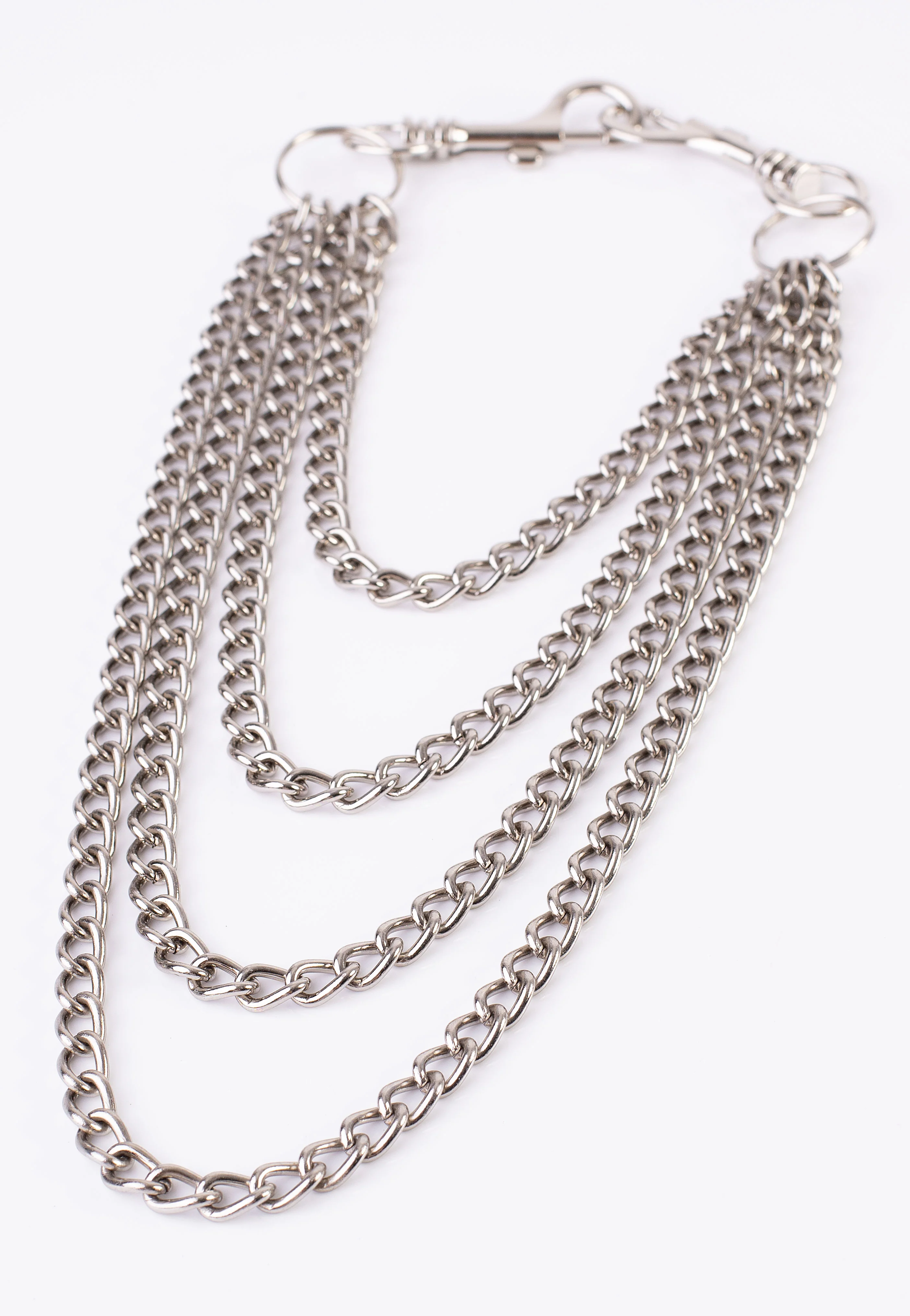 4 Row Metal W 2 Large Rings - Jeans Chain
