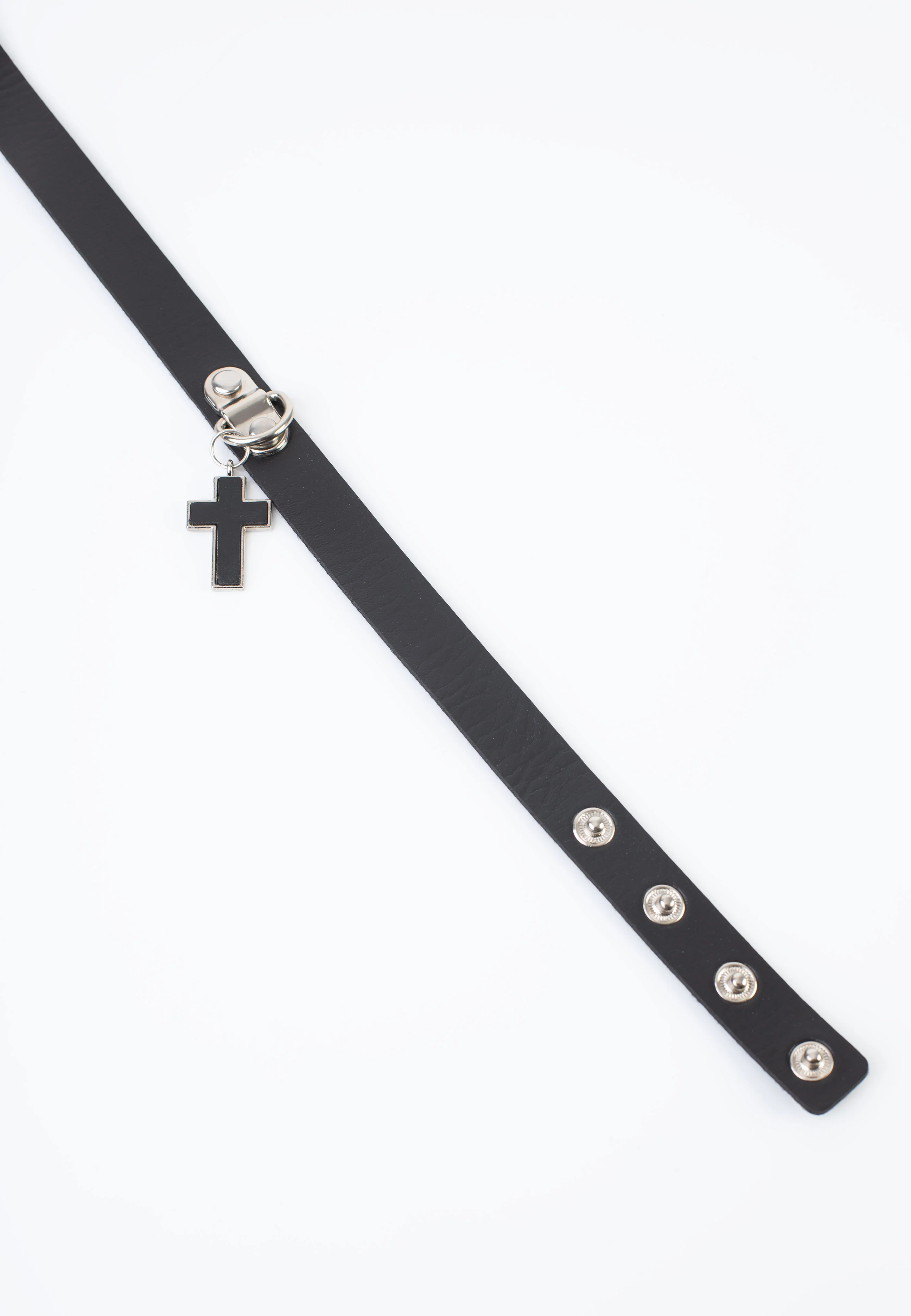 Crucifix Pendant Neckband Black - Choker - Image 4
