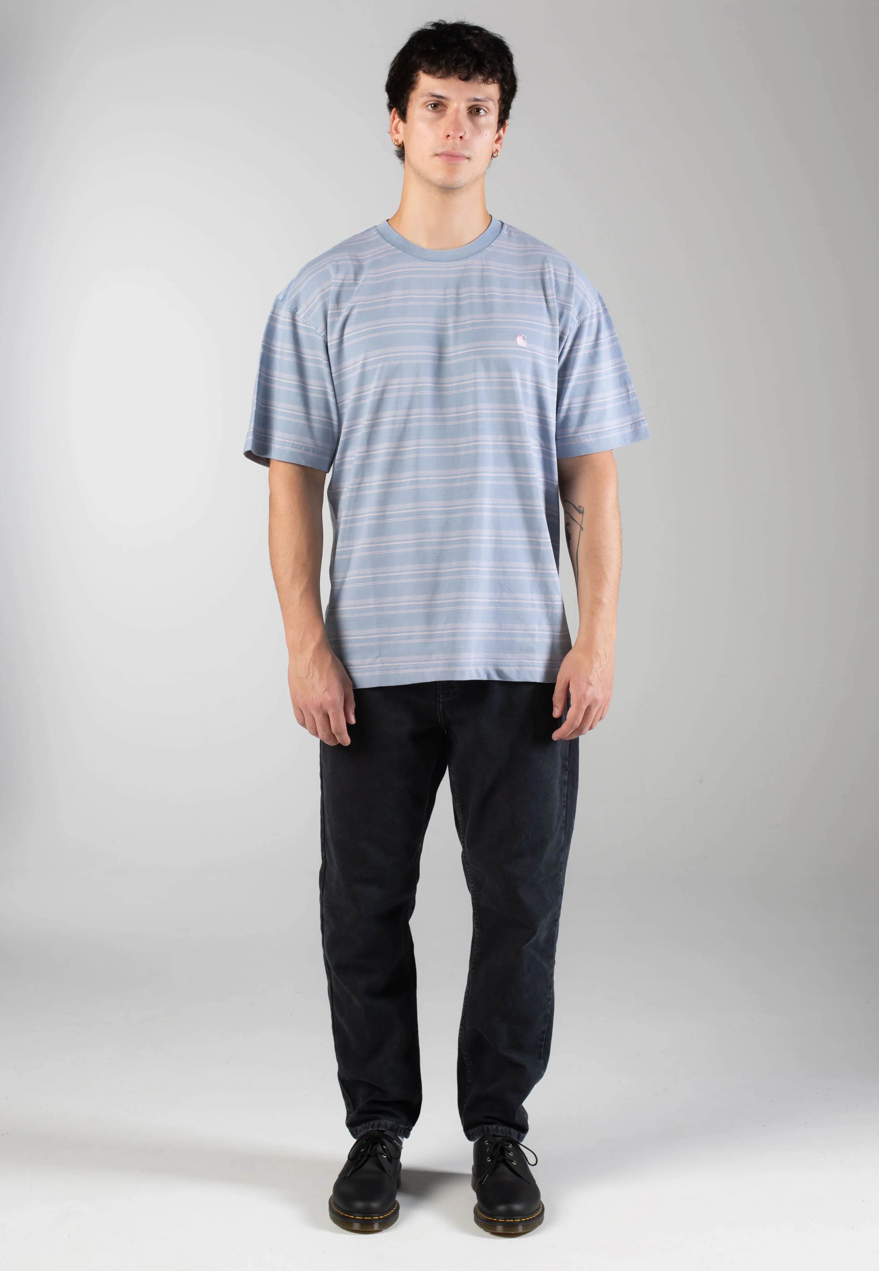 Brodine Stripe Sorrent Indigo Overdyed - T-Shirt - Image 2