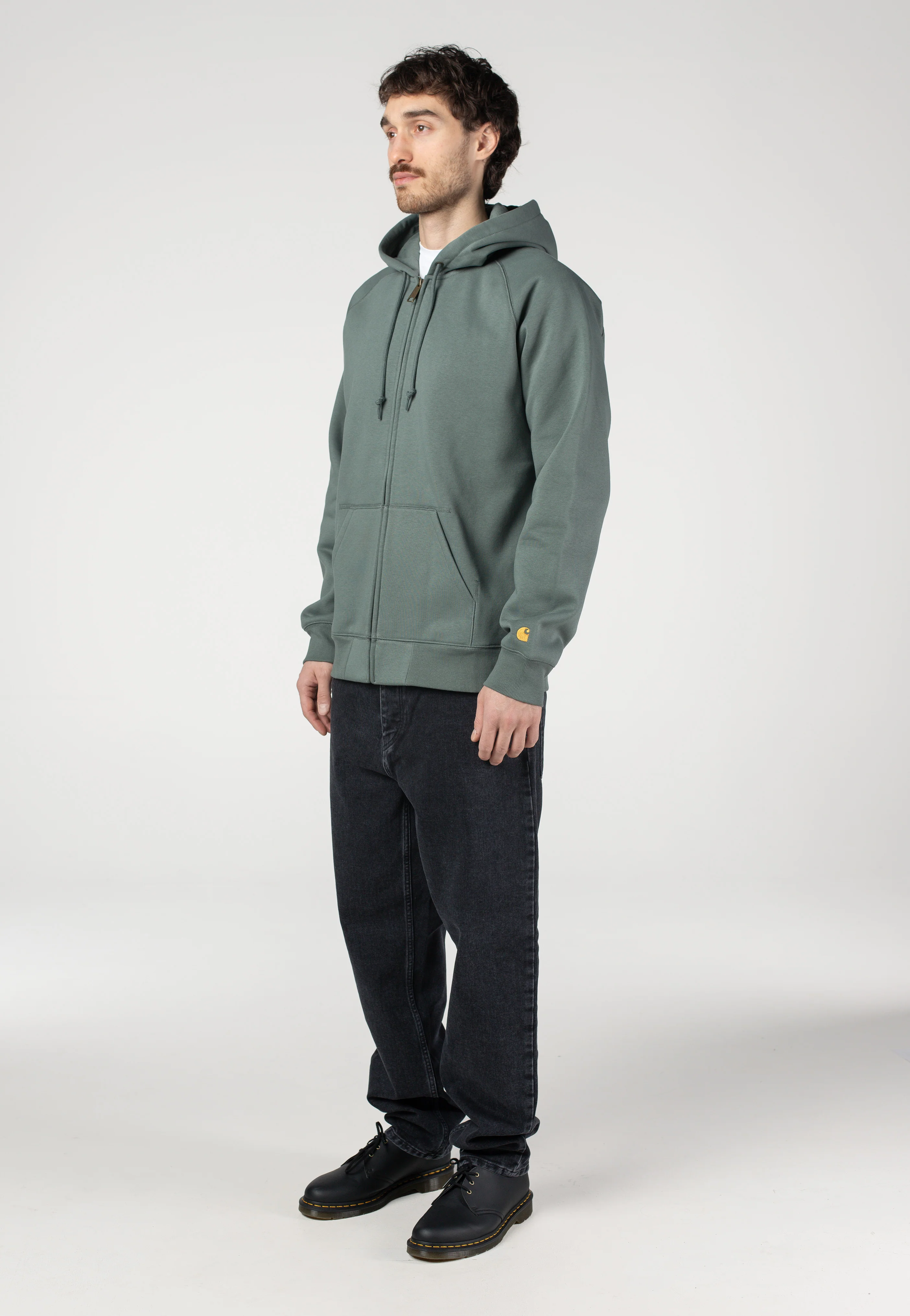 Hooded Chase Velvet Green/Gold - Zipper - Image 9
