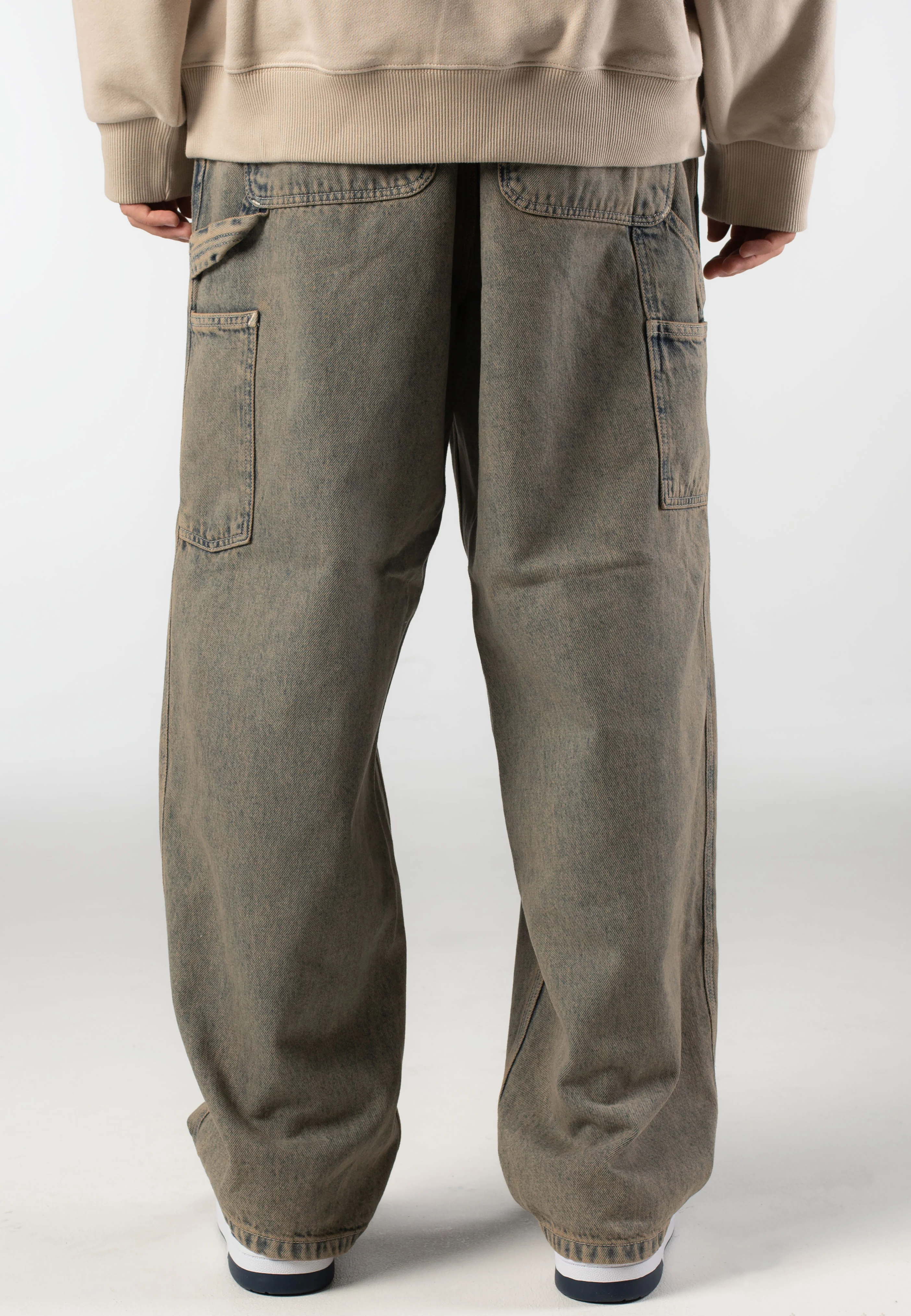 OG Single Knee Blue/Leather Garment Dyed - Jeans - Image 2