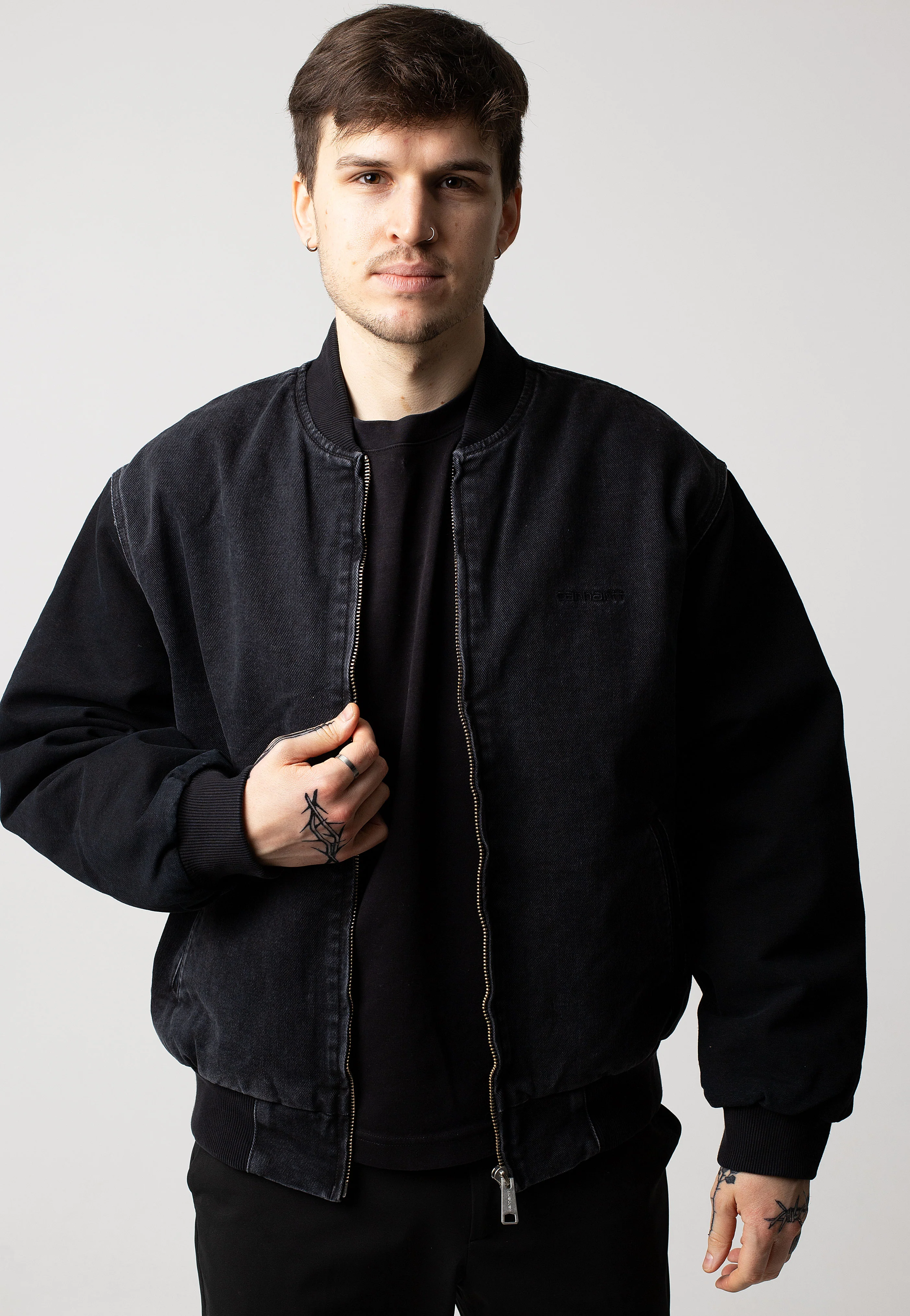 Paxon Bomber Stone Washed Black/Black - Jacket - Image 2