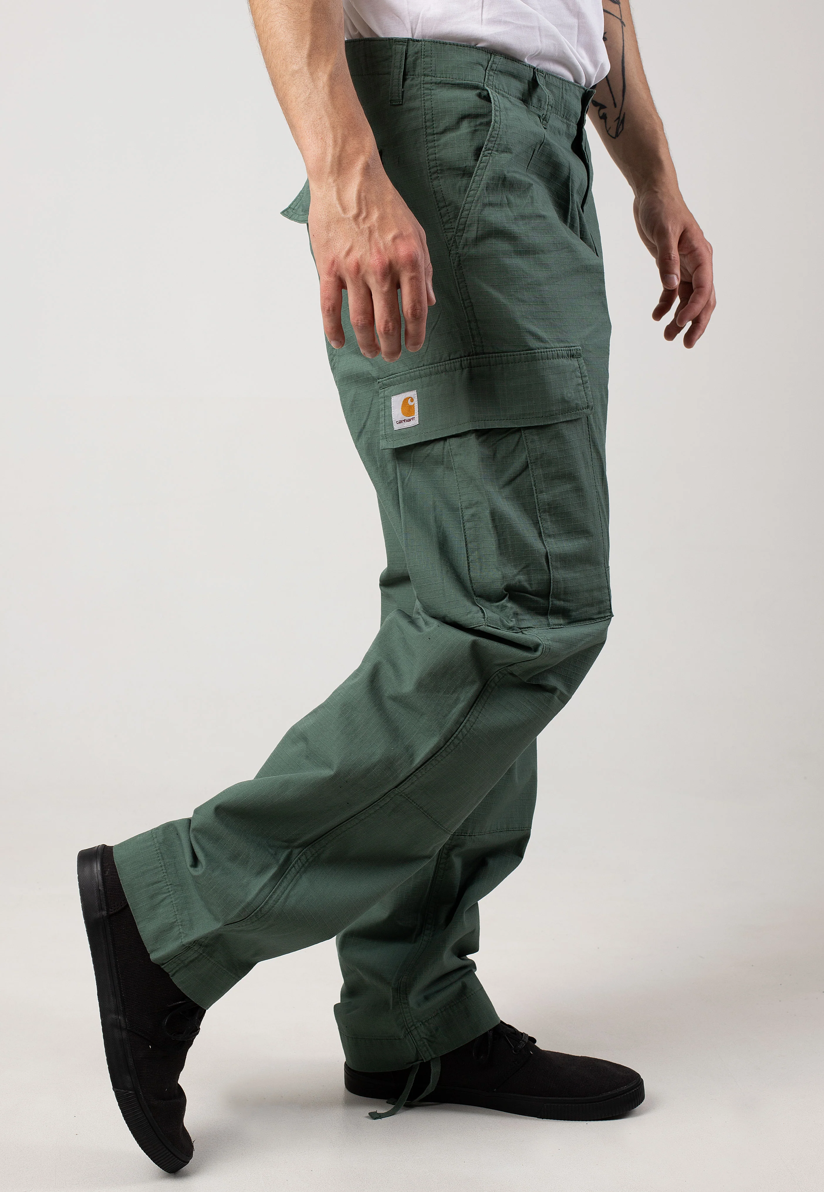 Regular Cargo Rinsed Duck Green - Pants - Image 3