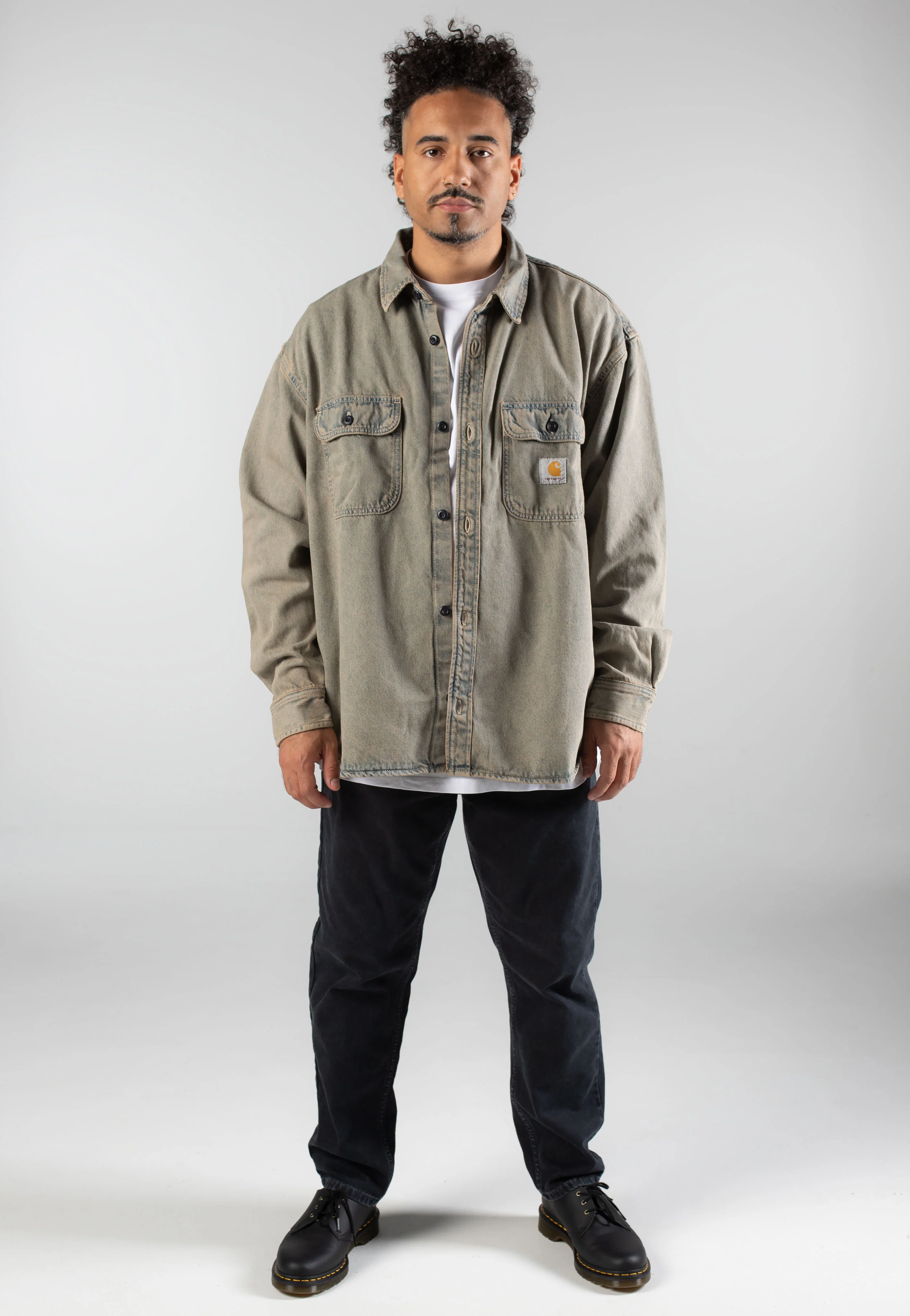 Tigan Shirt Denim Blue/Leather - Jacket - Image 2