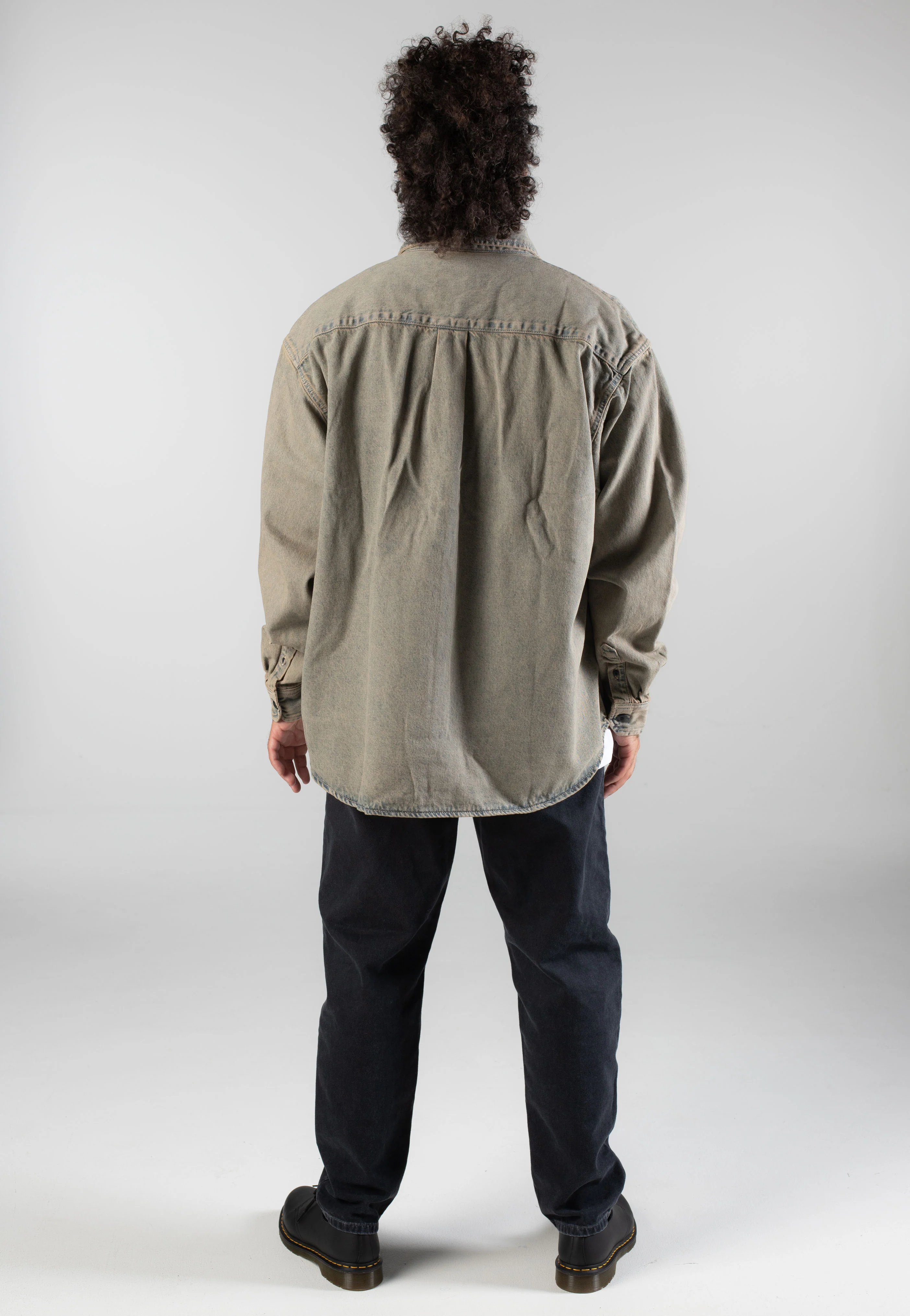 Tigan Shirt Denim Blue/Leather - Jacket - Image 3