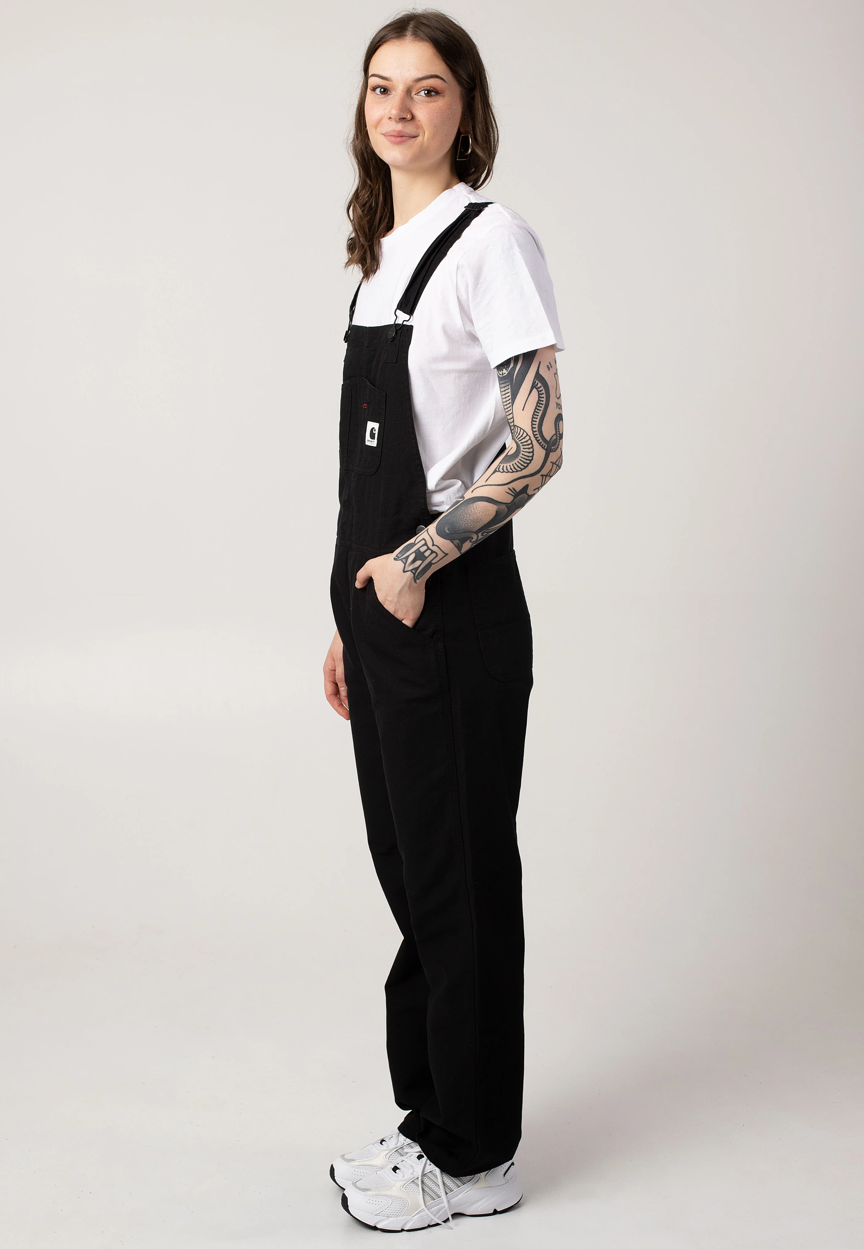W' Bib Overall Straight Rinsed Black - Pants - Image 4