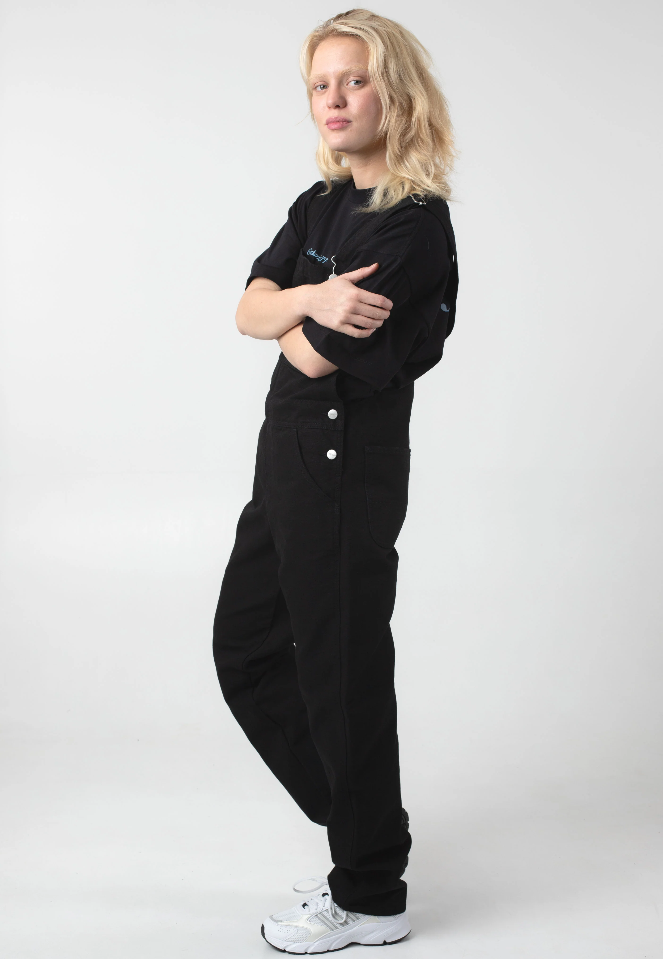 W' Bib Straight Rinsed Black - Dungarees - Image 3