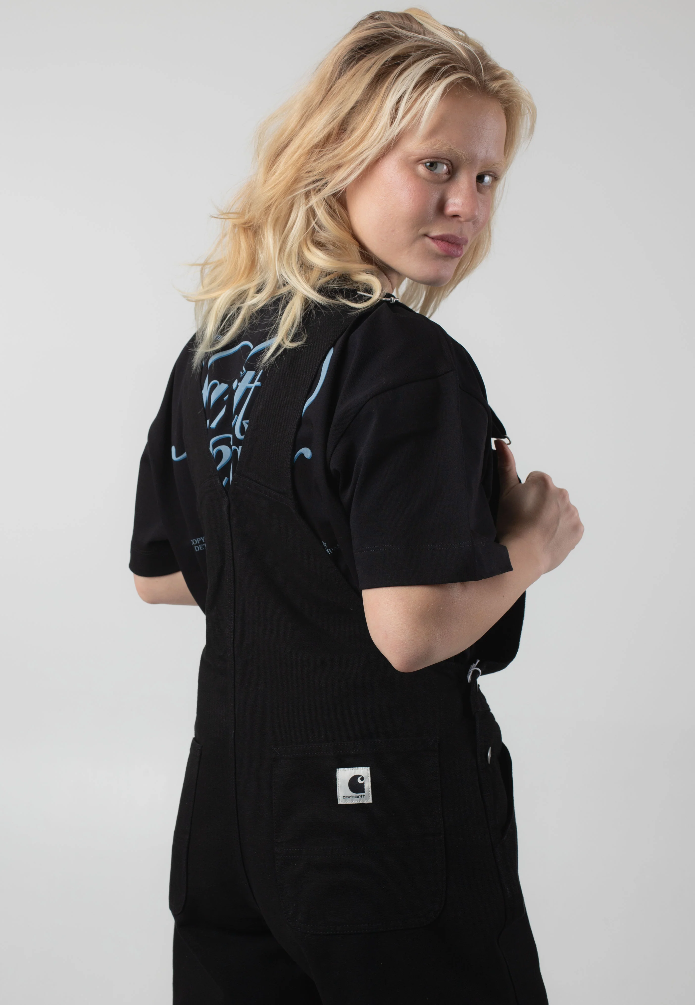 W' Bib Straight Rinsed Black - Dungarees - Image 5
