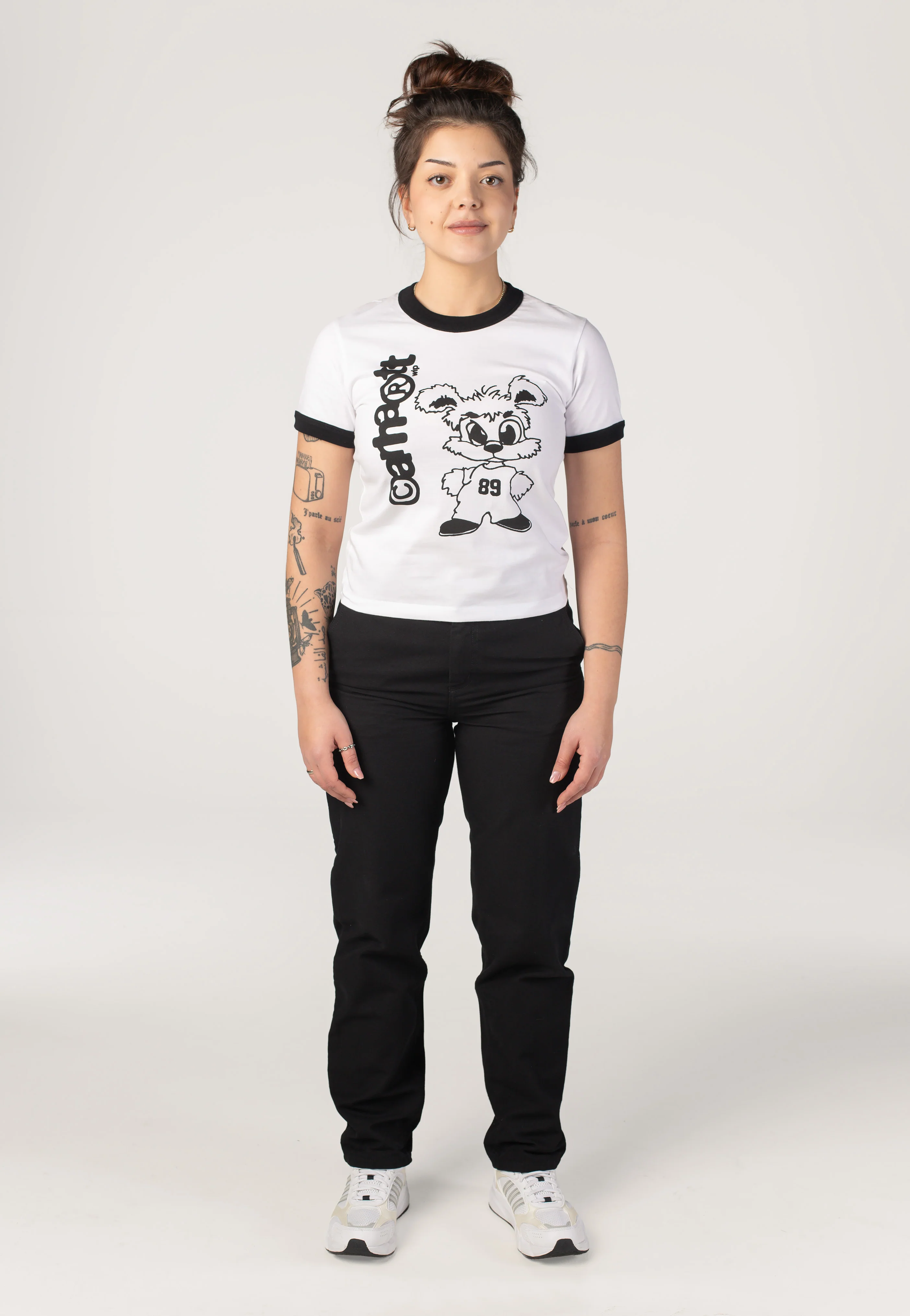 W' IP Ringer White/Black - T-Shirt - Image 3