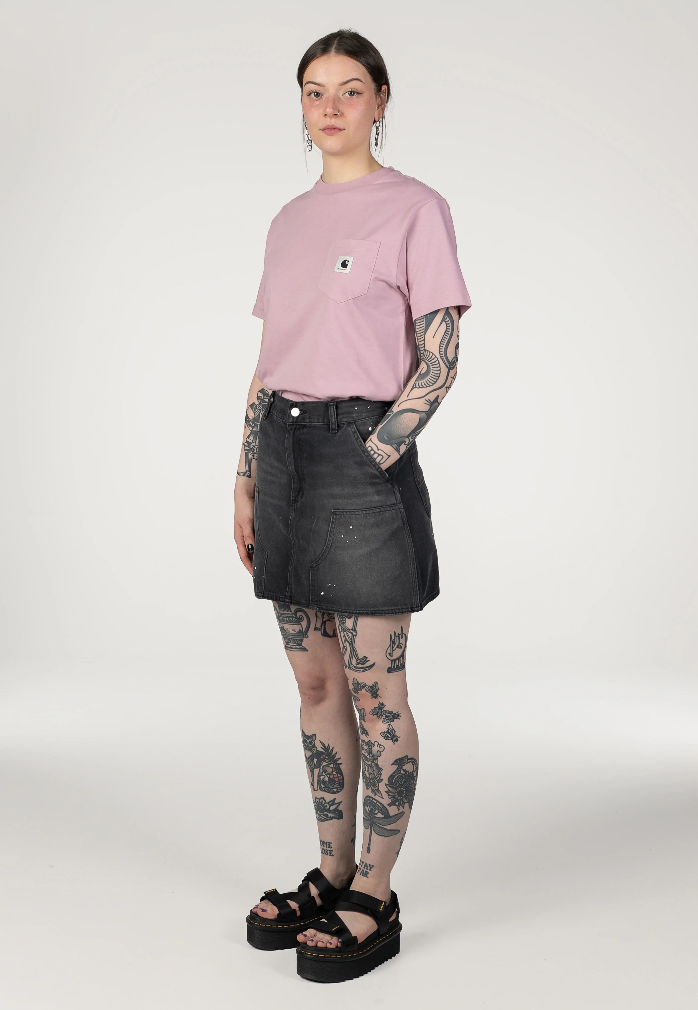 W' Maeve Double Knee Destroy Wash Black - Skirt - Image 6