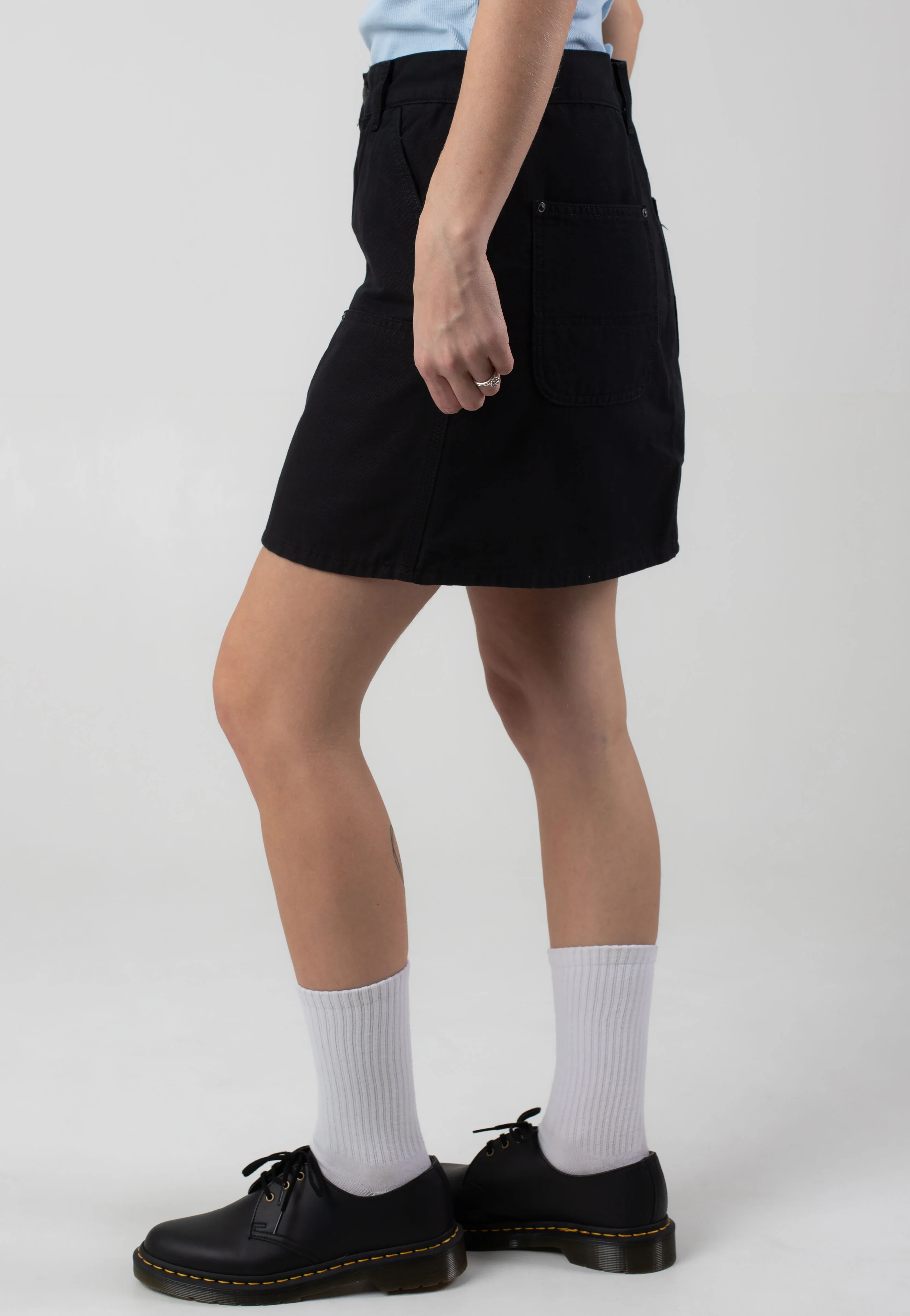 W' Maeve Double Knee Stone Washed Black - Skirt - Image 5