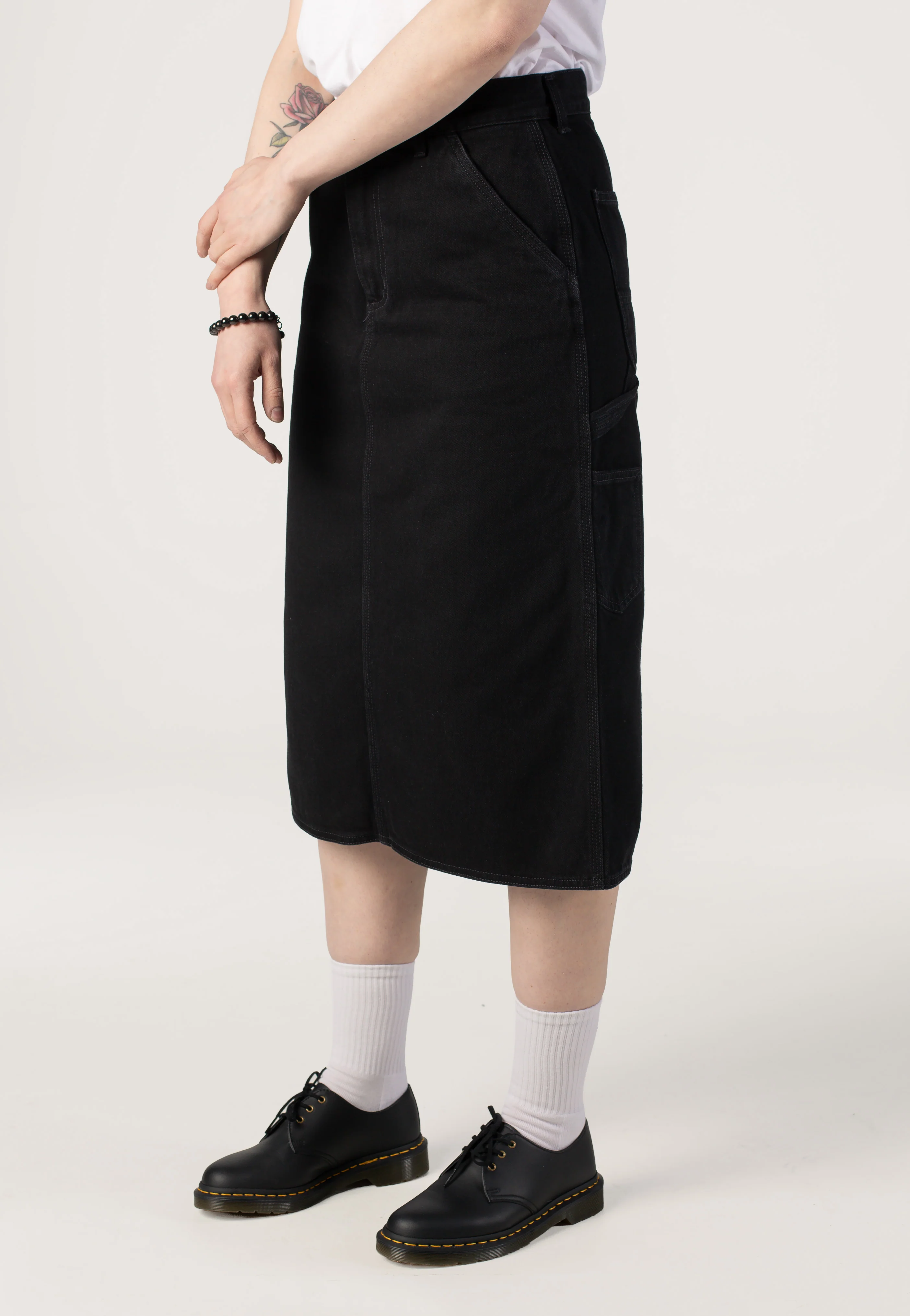 W' Single Knee Stone Washed Black - Skirt - Image 10