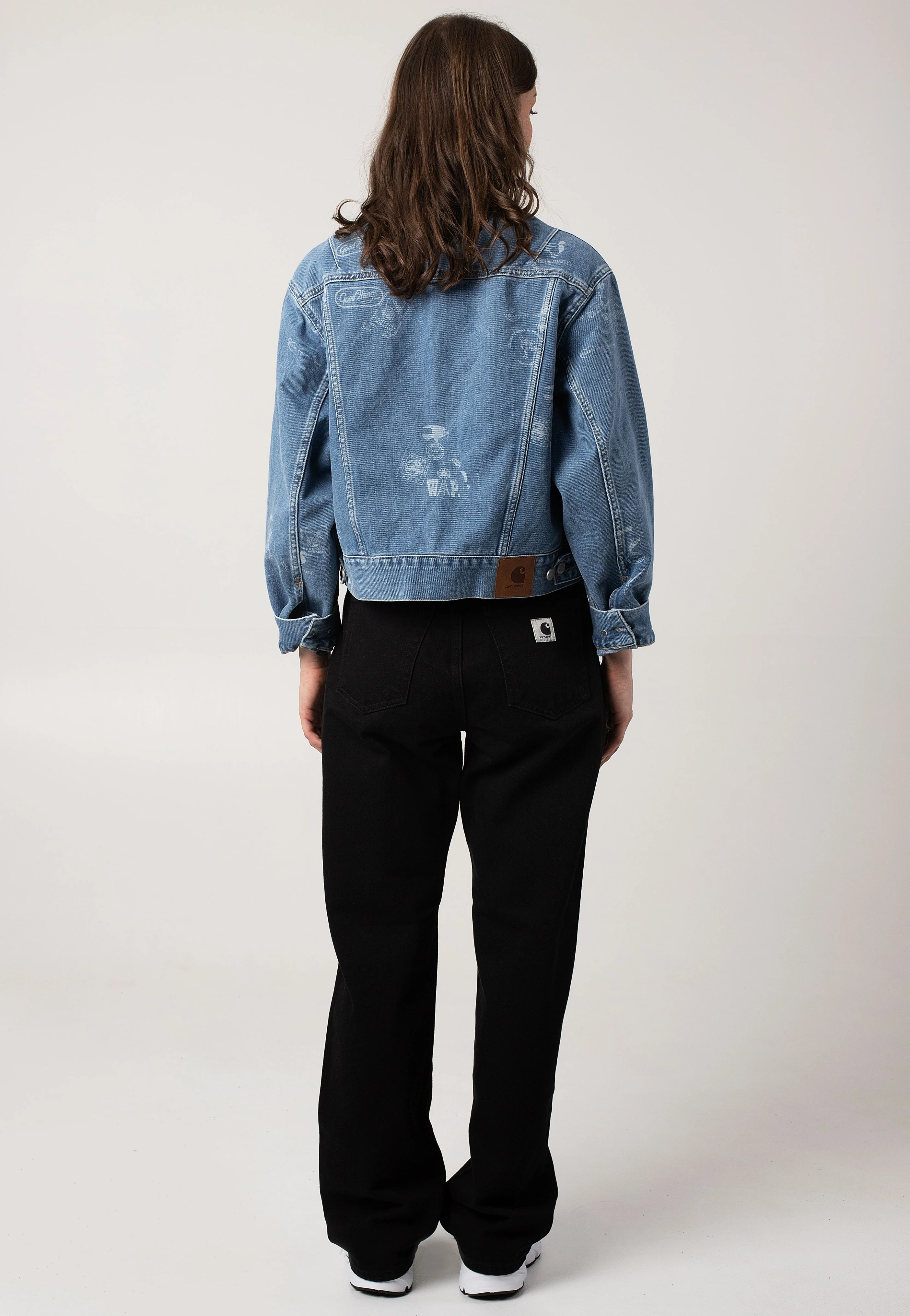 W' Stamp Jeans Jacket Bleached Stamp Print/Blue - Jeans Jacket - Image 9