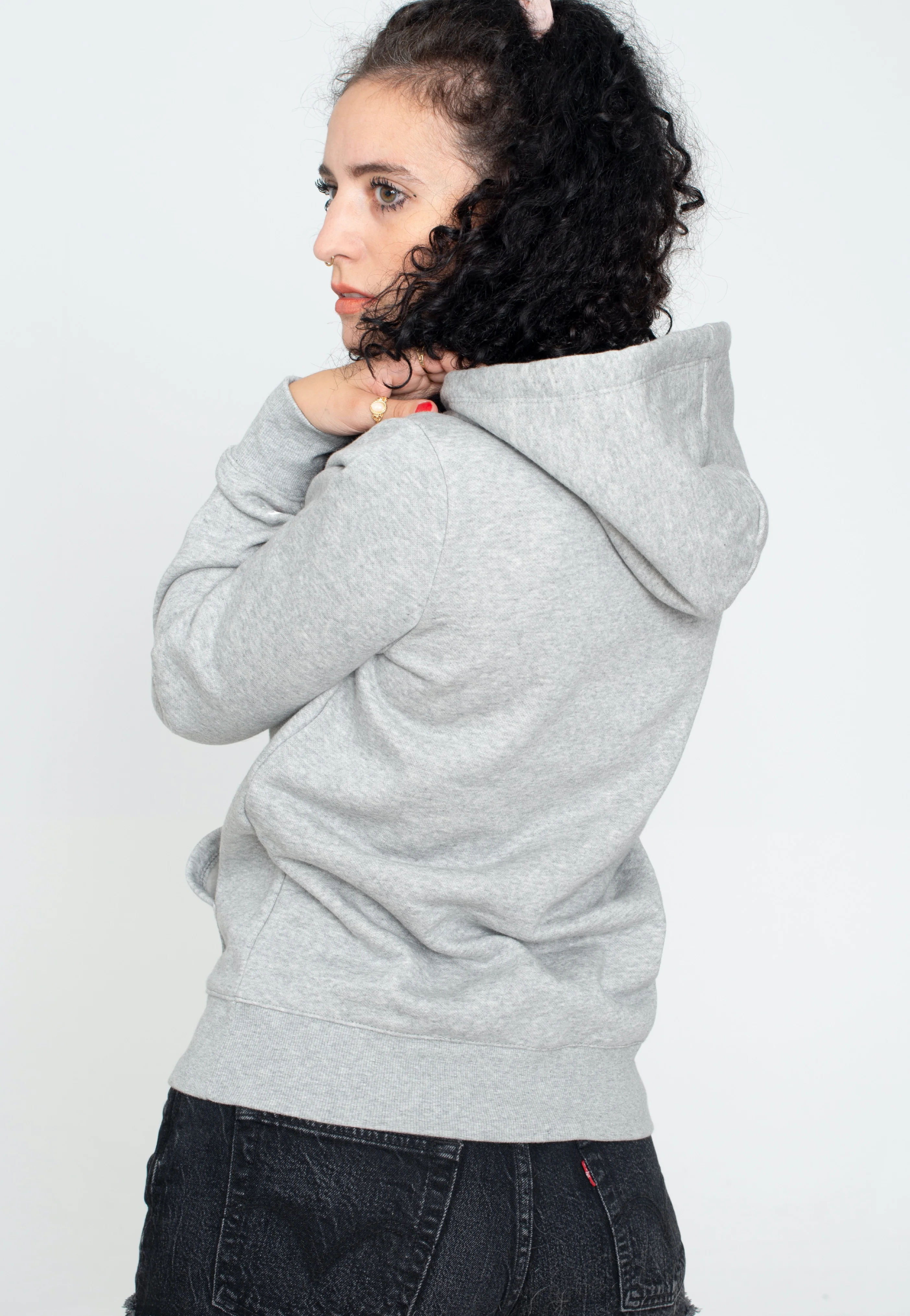 Hooded Sweatshirt Gray Melange Light - Hoodie - Image 3