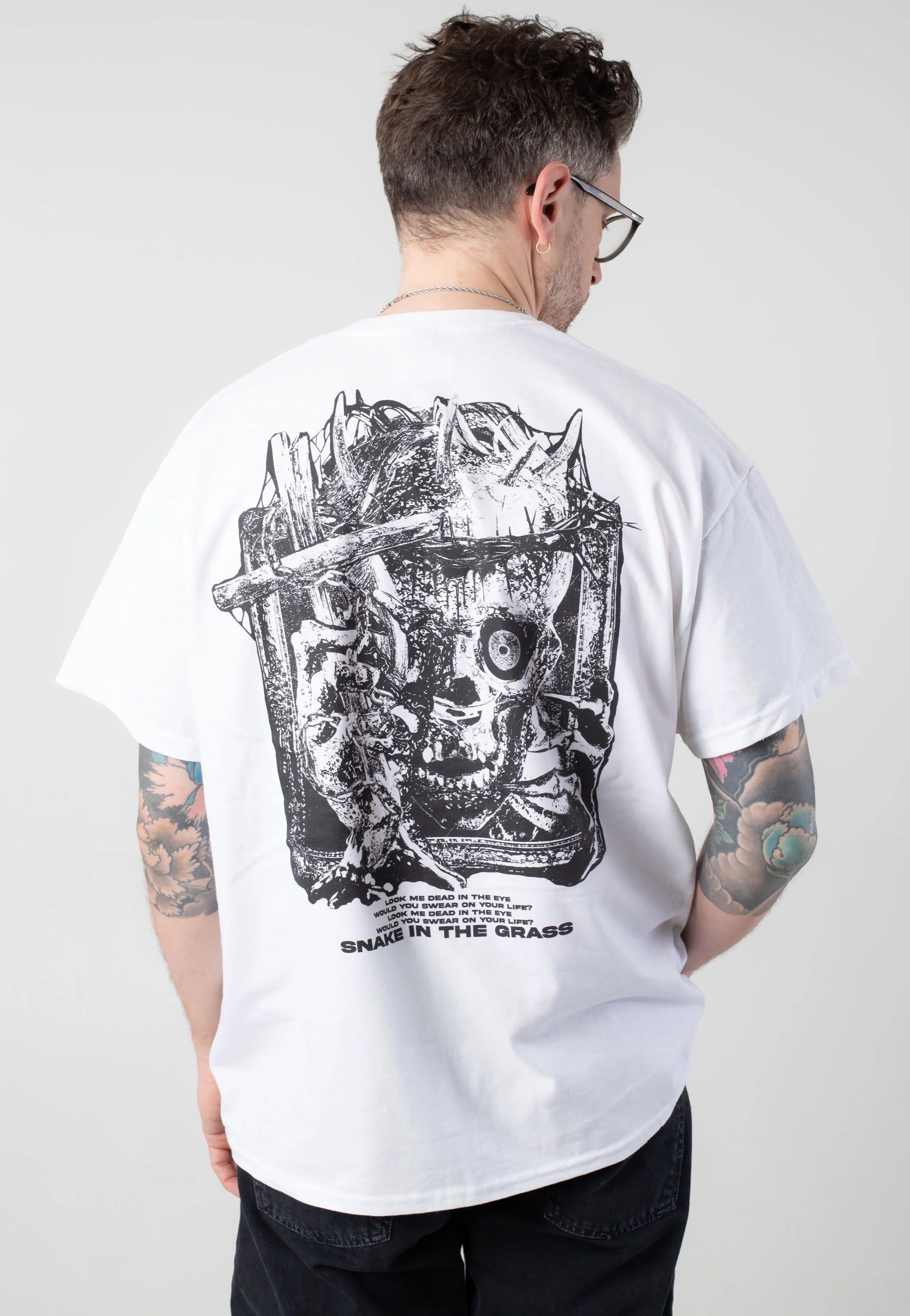 Snake In The Gras White - T-Shirt - Image 2