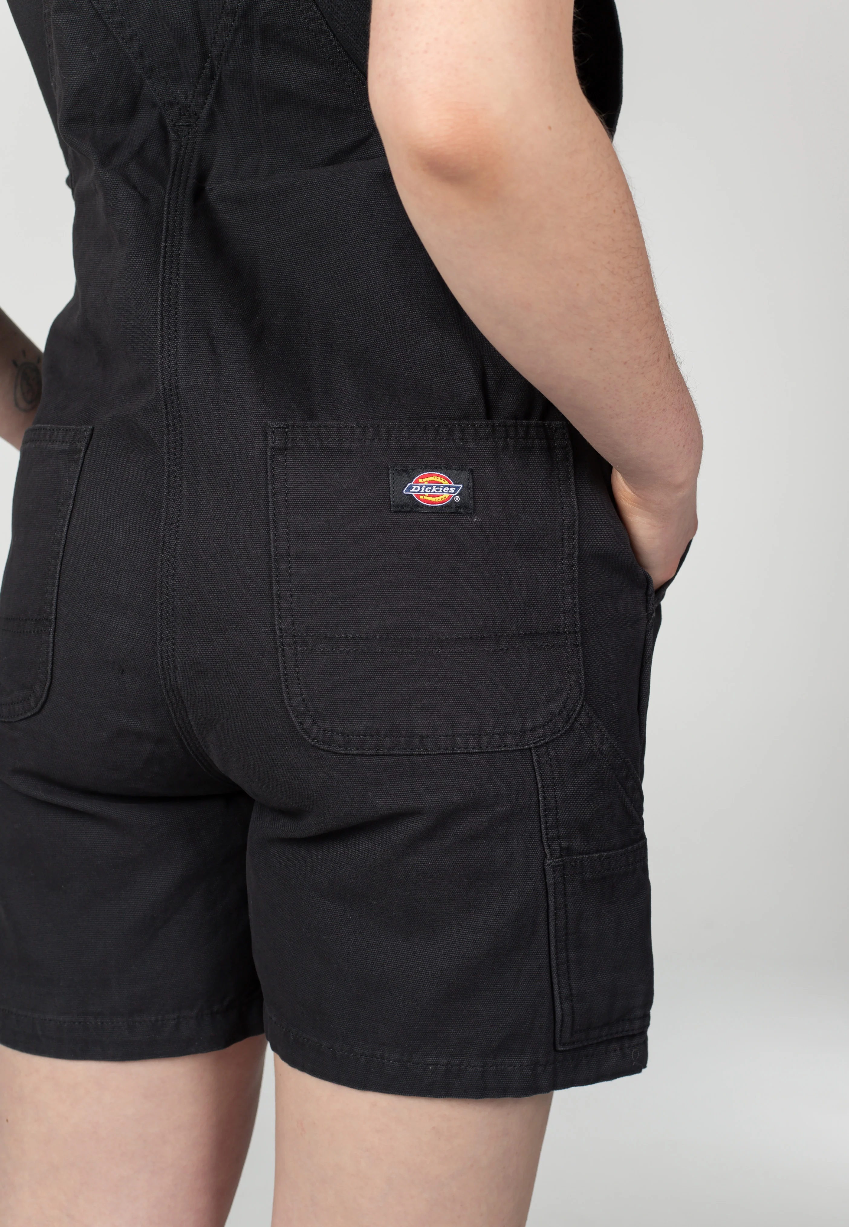 Canvas Short Bib W Black - Dungarees - Image 12