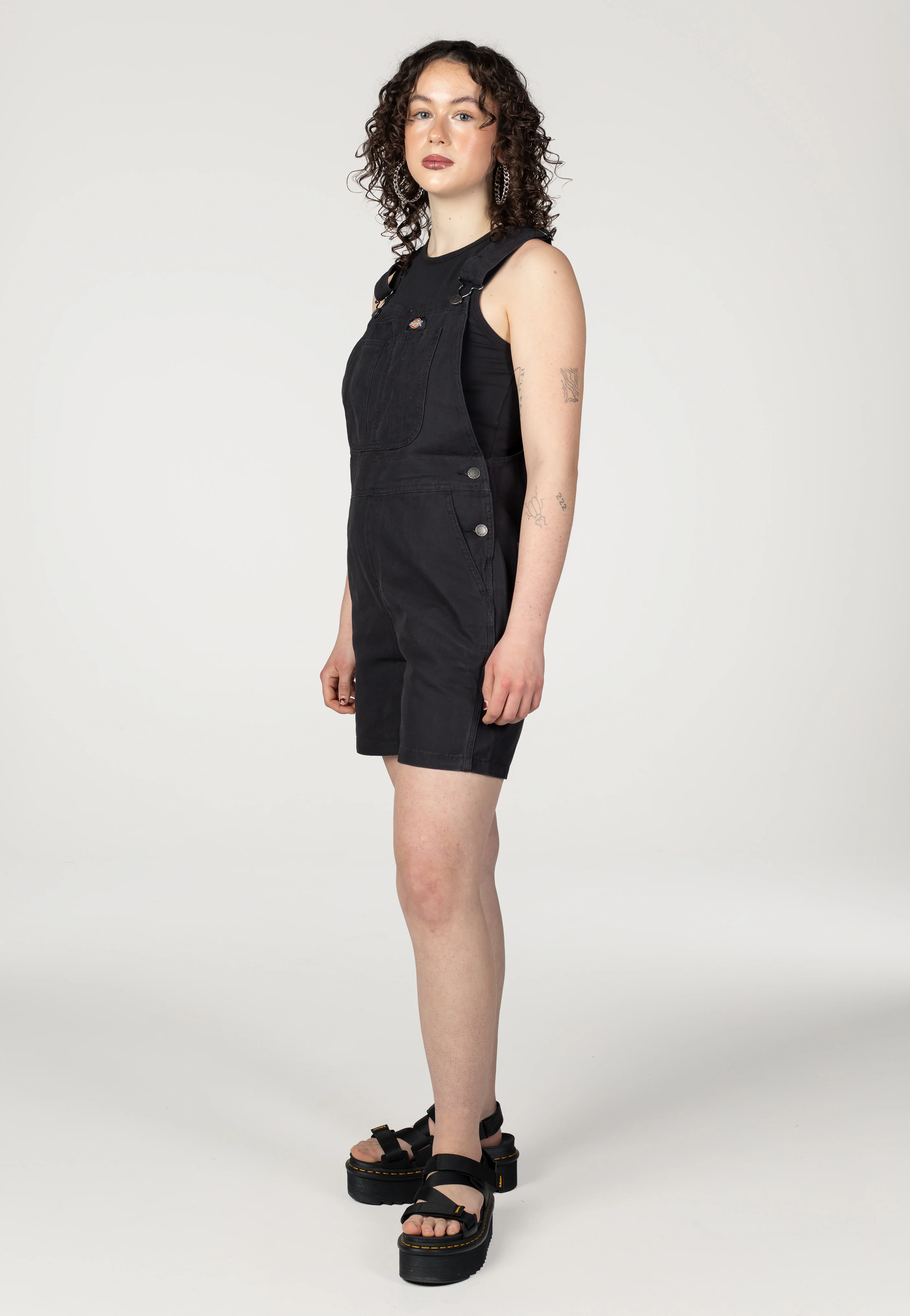 Canvas Short Bib W Black - Dungarees - Image 3