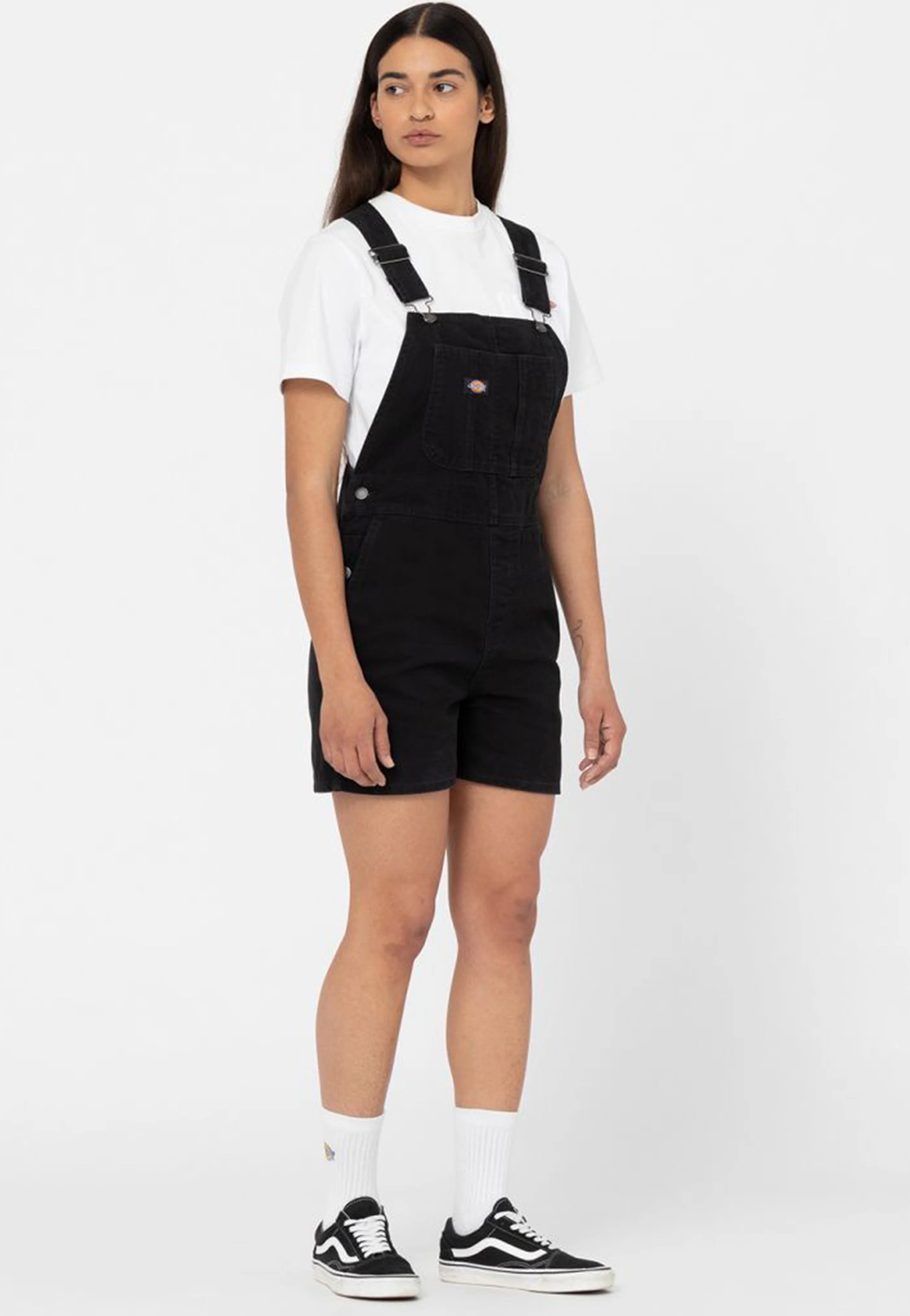 Duck Canvas Bib W Black - Dungarees