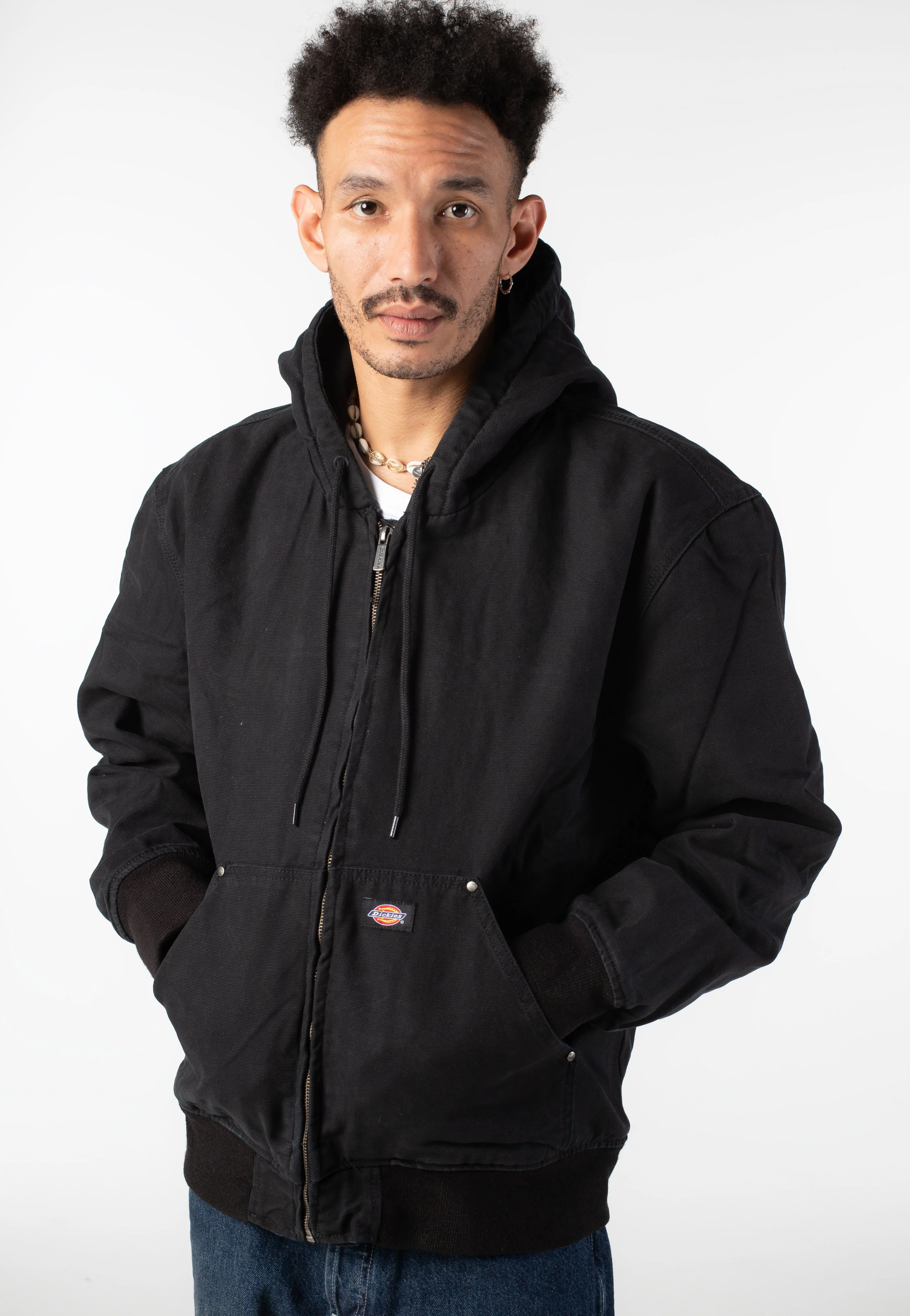 Hilham Hooded Canvas Black - Jeans Jacket