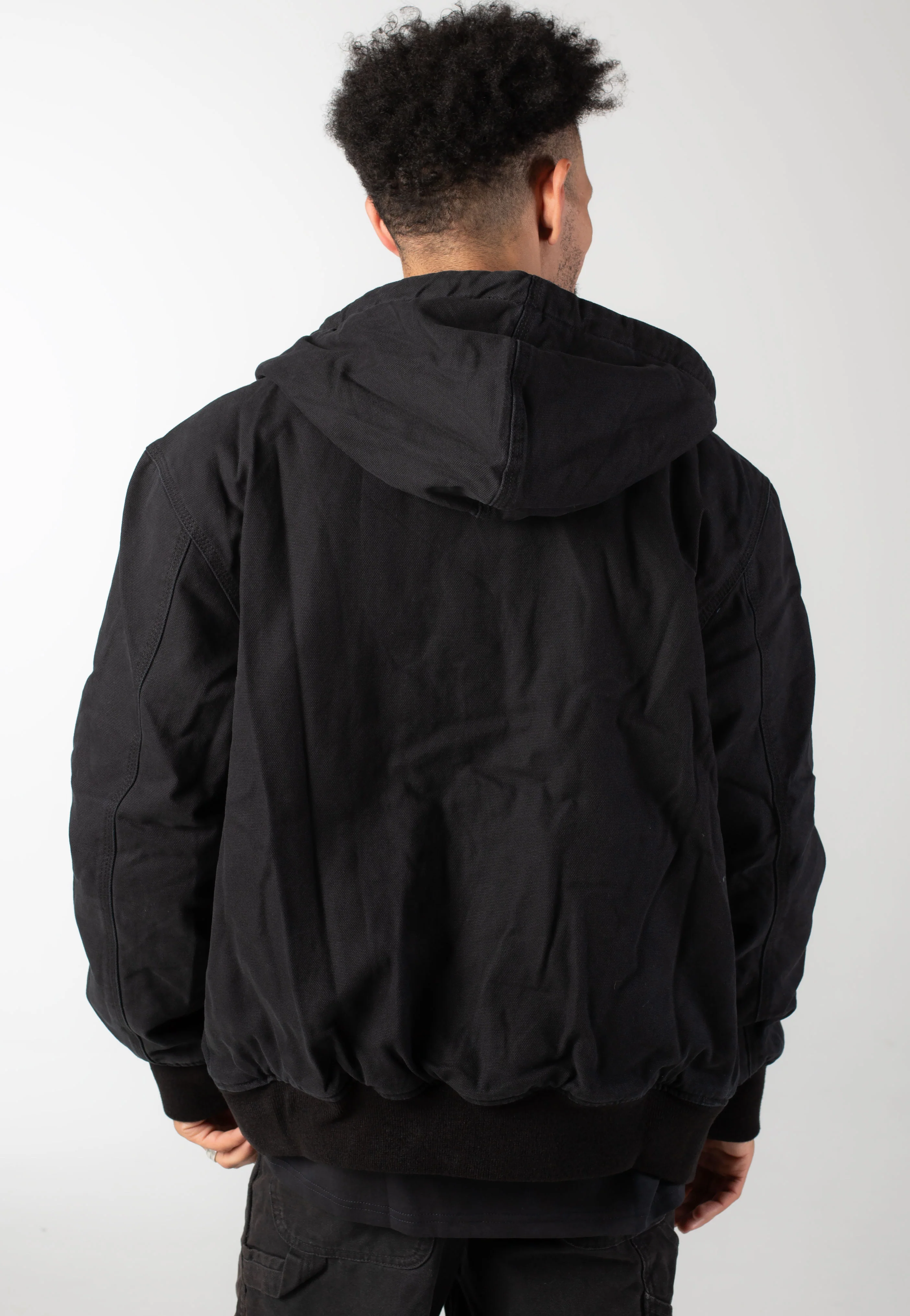 Hilham Hooded Canvas Black - Jeans Jacket - Image 3