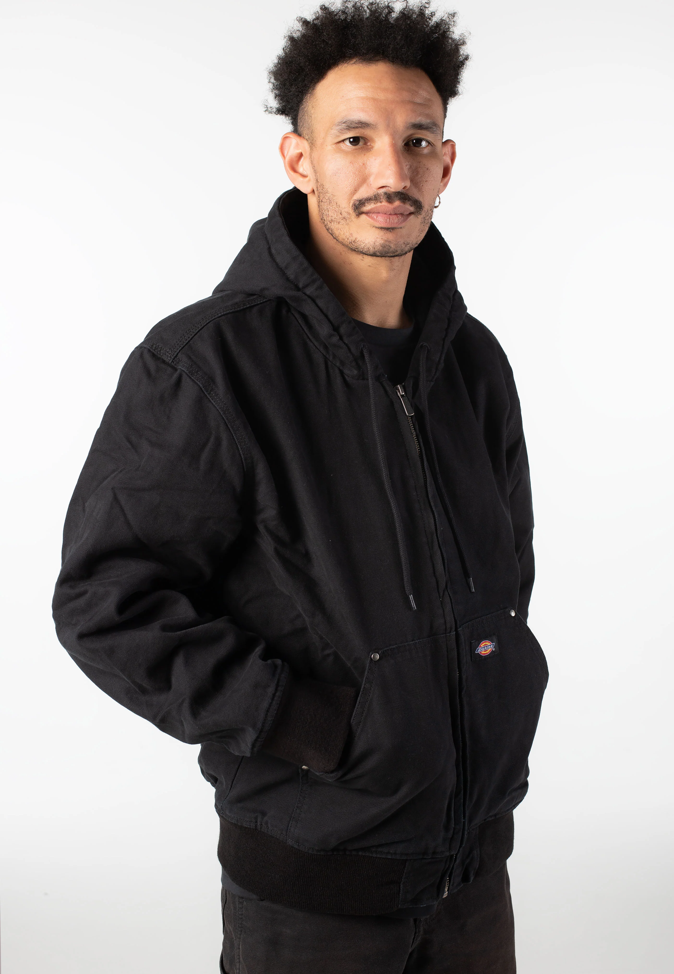 Hilham Hooded Canvas Black - Jeans Jacket - Image 4