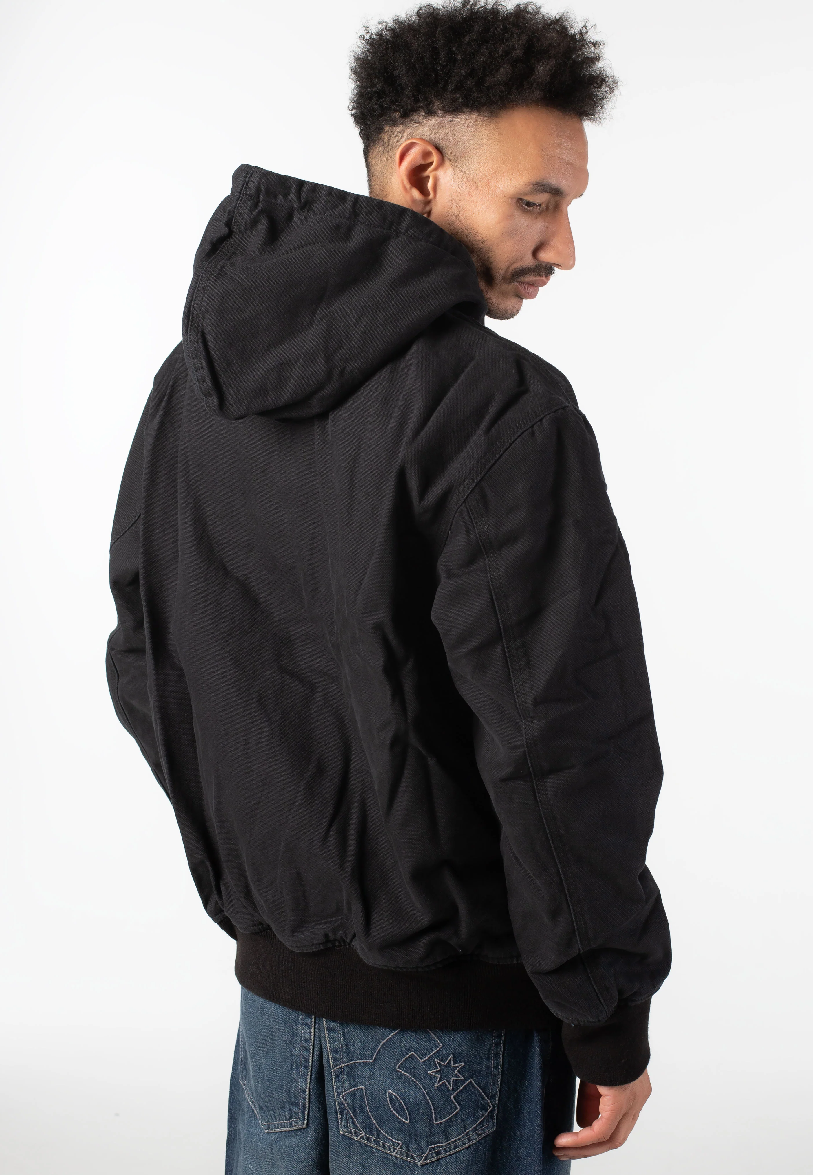 Hilham Hooded Canvas Black - Jeans Jacket - Image 5