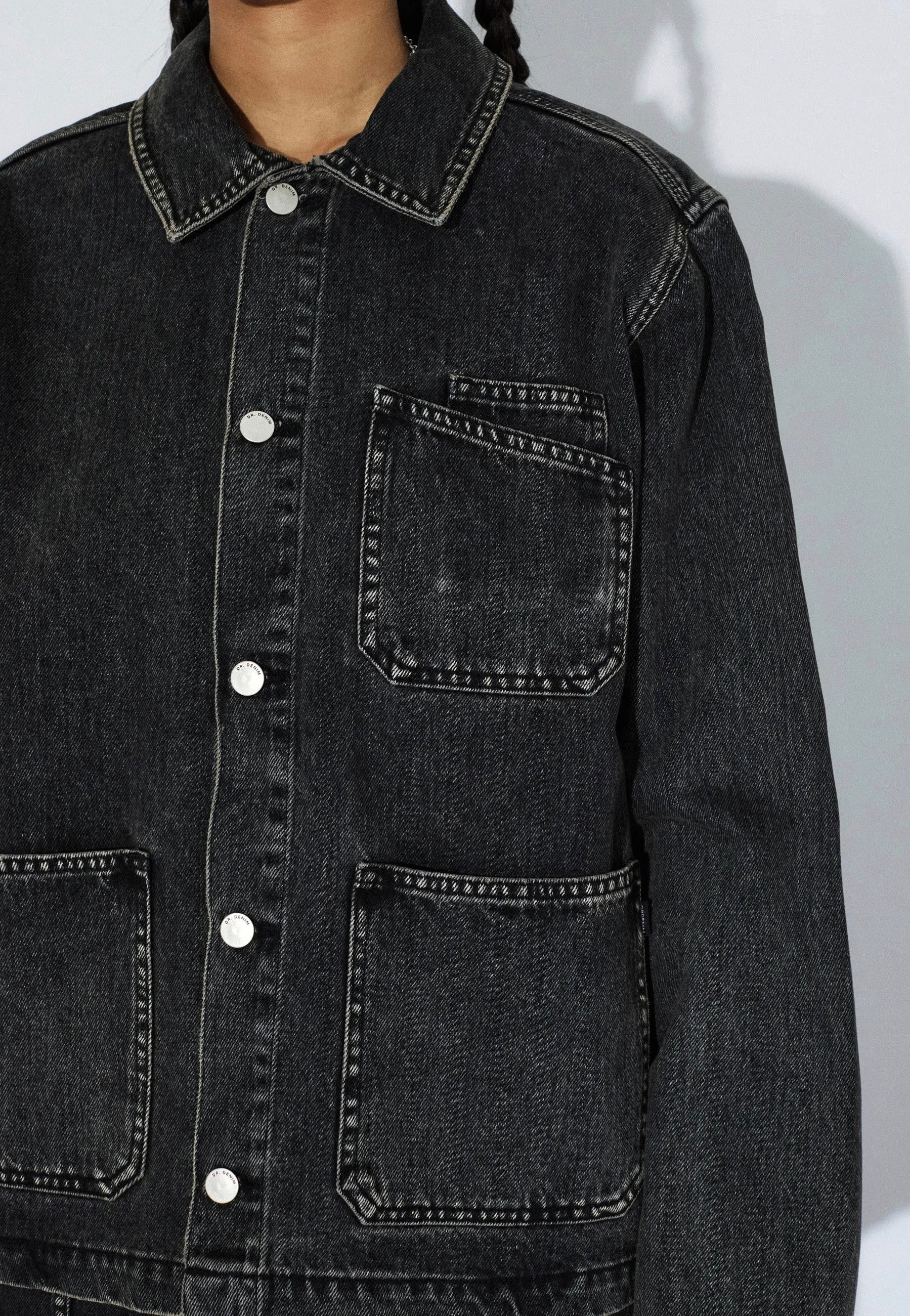Evon Worker Aged Black - Jeans Jacket - Image 14