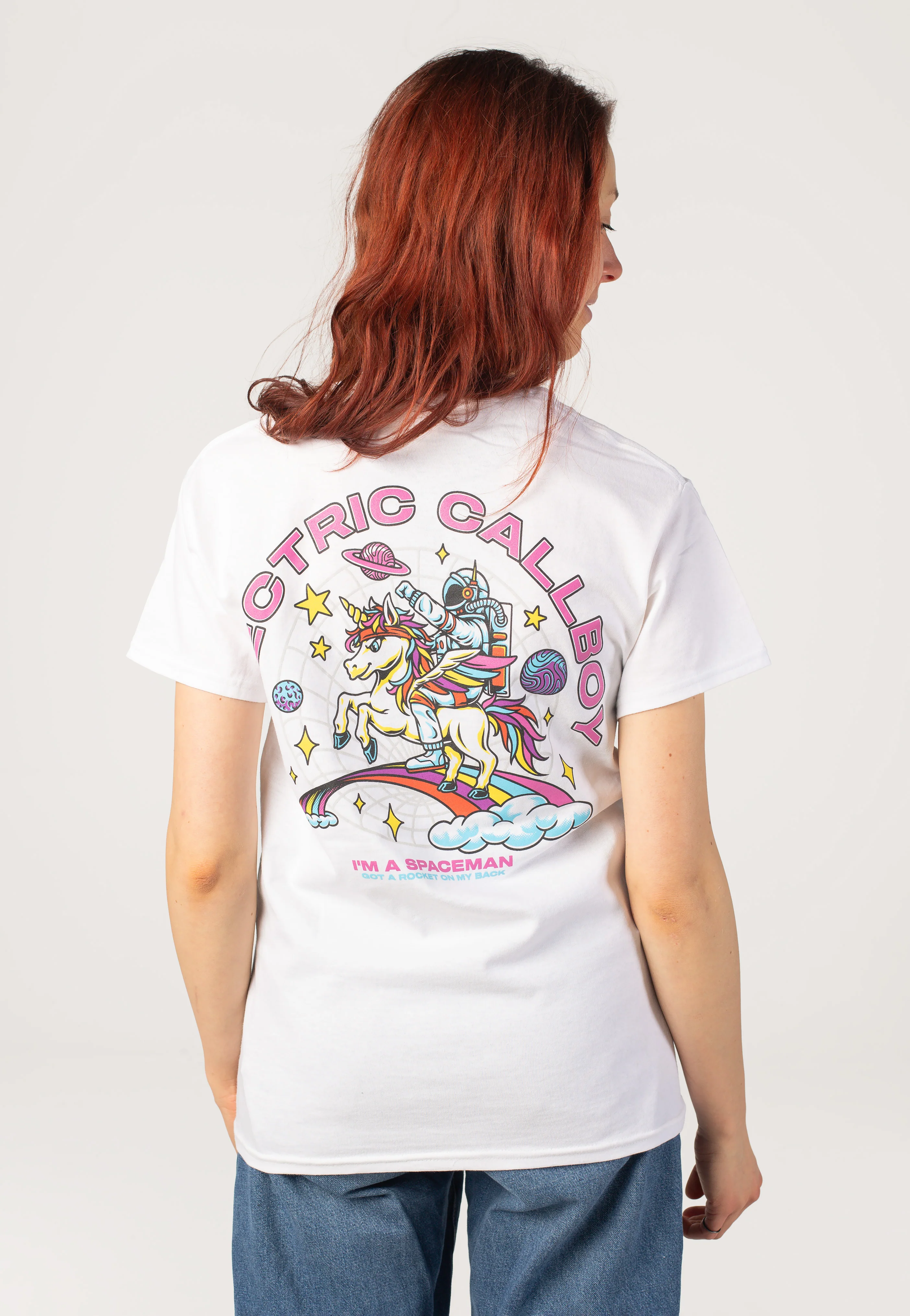 Spaceman Unicorn White - T-Shirt - Image 6