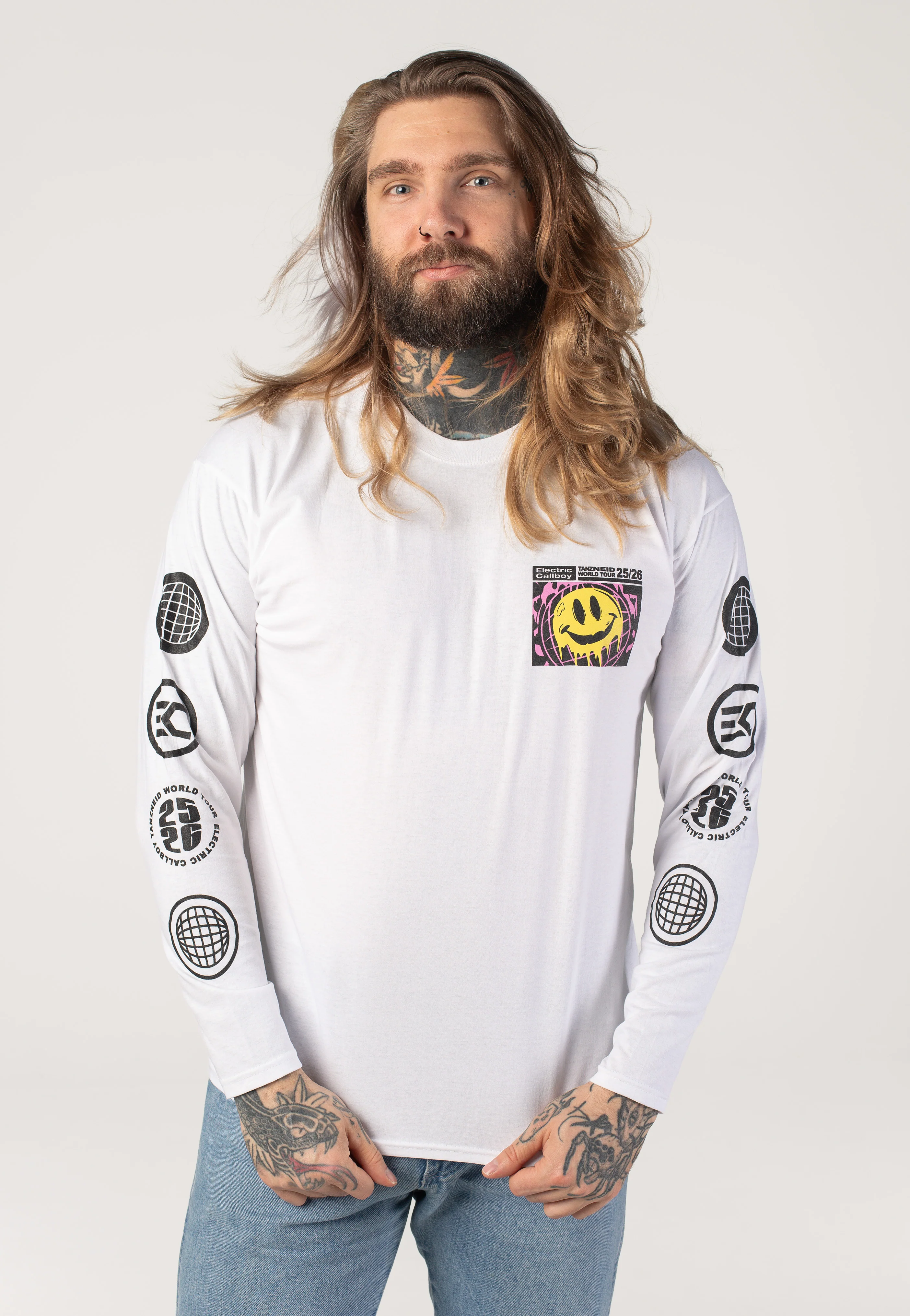 Tanzneid World Tour Smile White - Longsleeve - Image 4