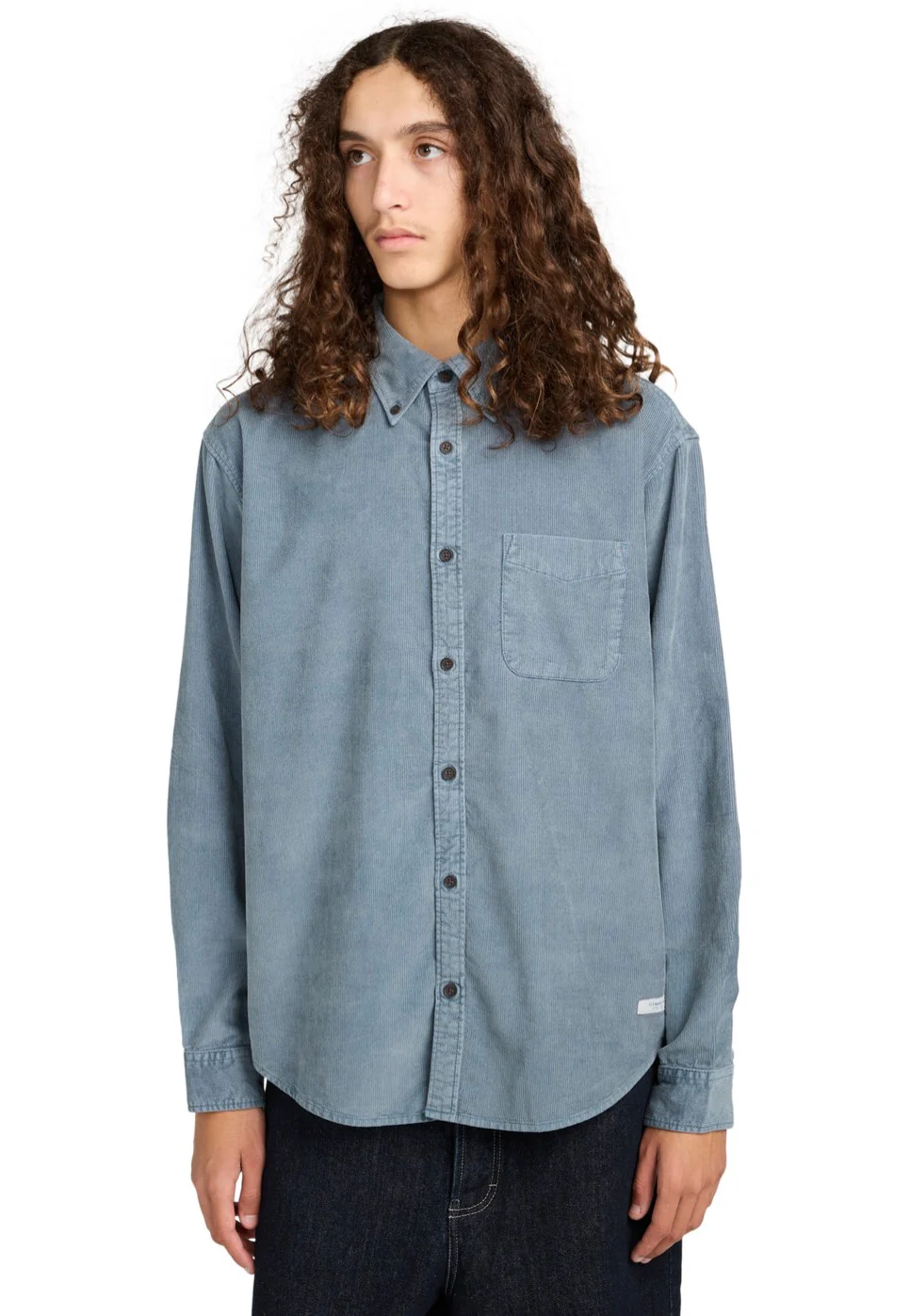 Button Down Regular Corduroy Blue Mirage - Shirt