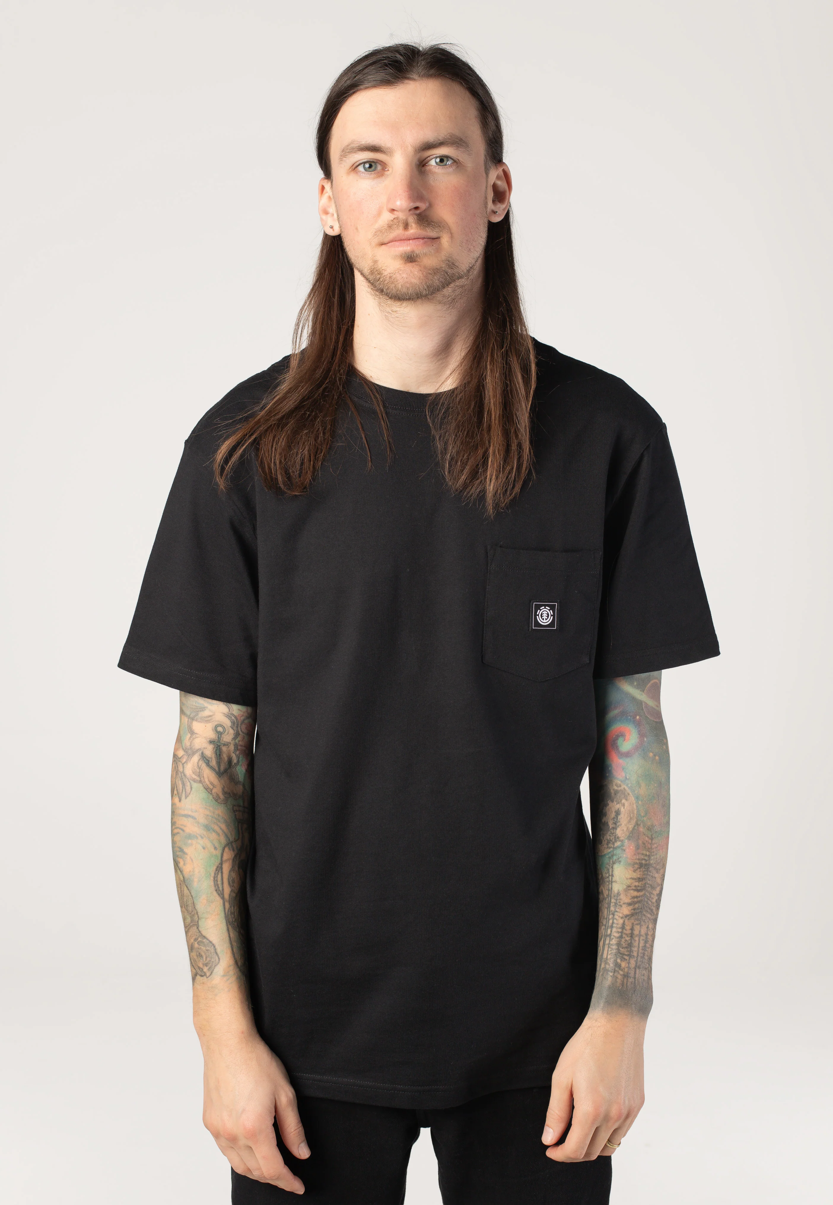 Icon Label Pocket Flint Black - T-Shirt