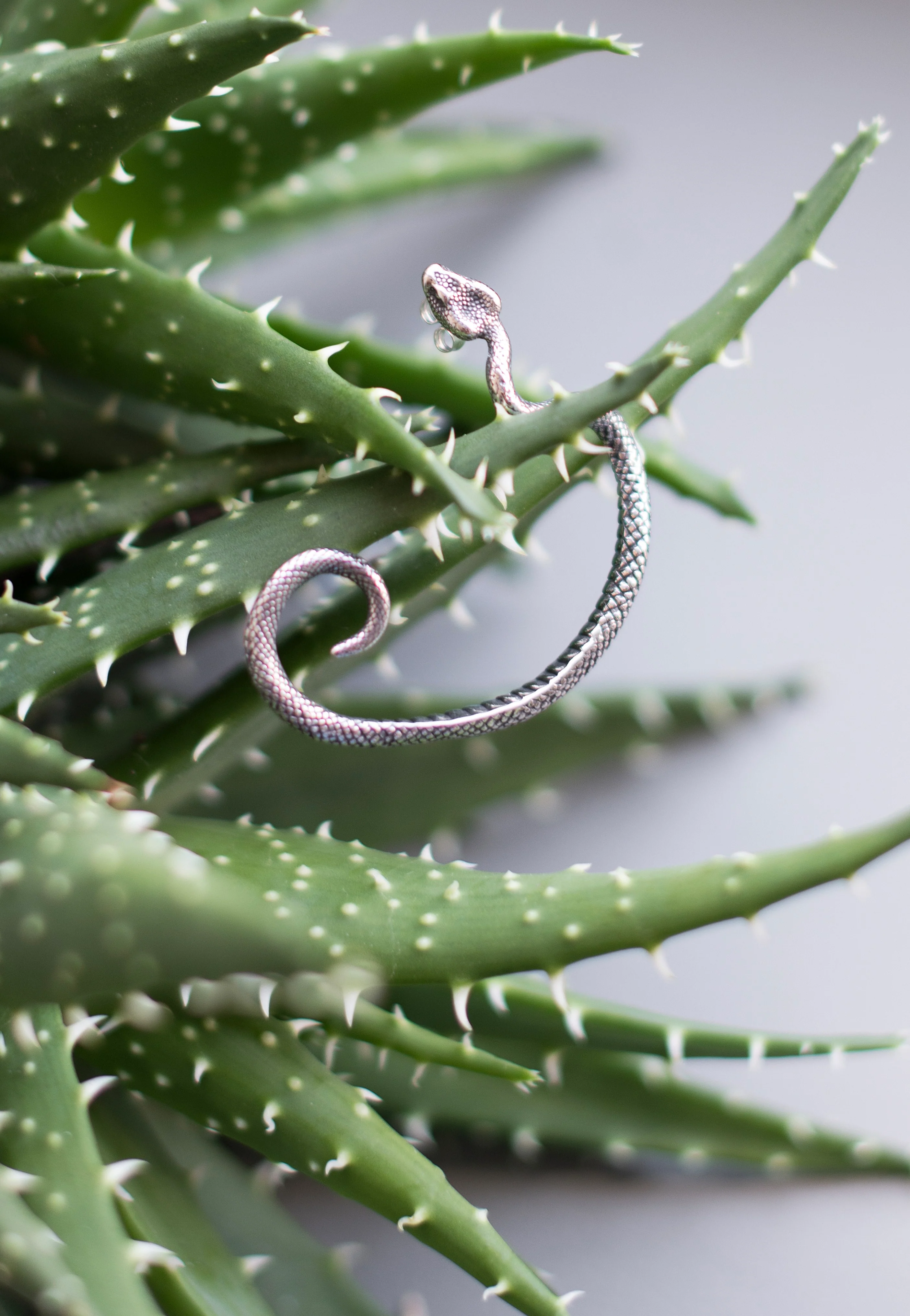 Schlange II Rechts Silver - Earring - Image 3