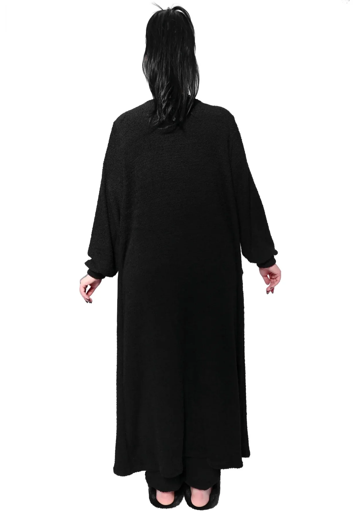 Fuzzy Teddy Lounge Duster Black - Cardigan - Image 2