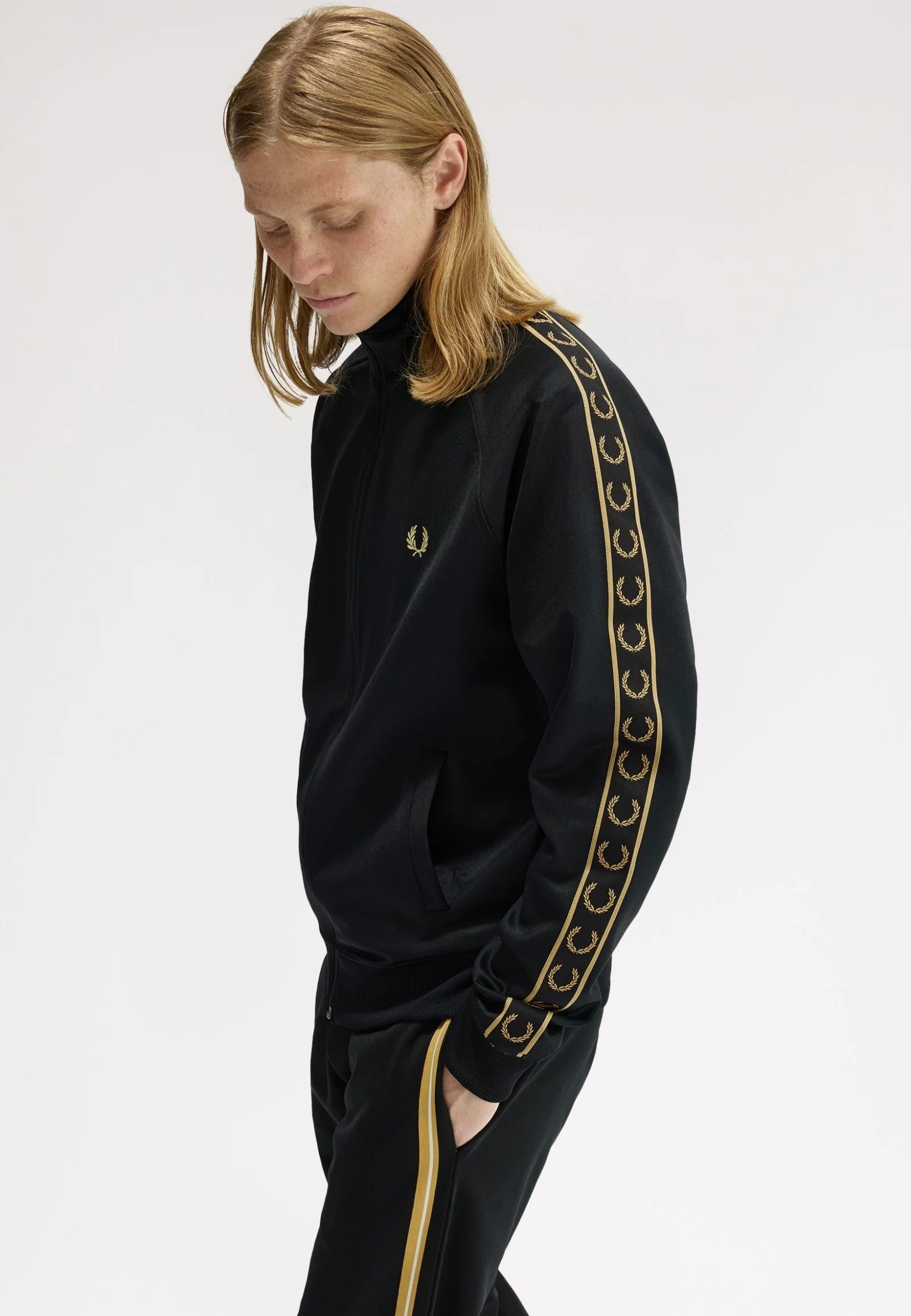 Contrast Tape Black/Champagne - Track Jacket