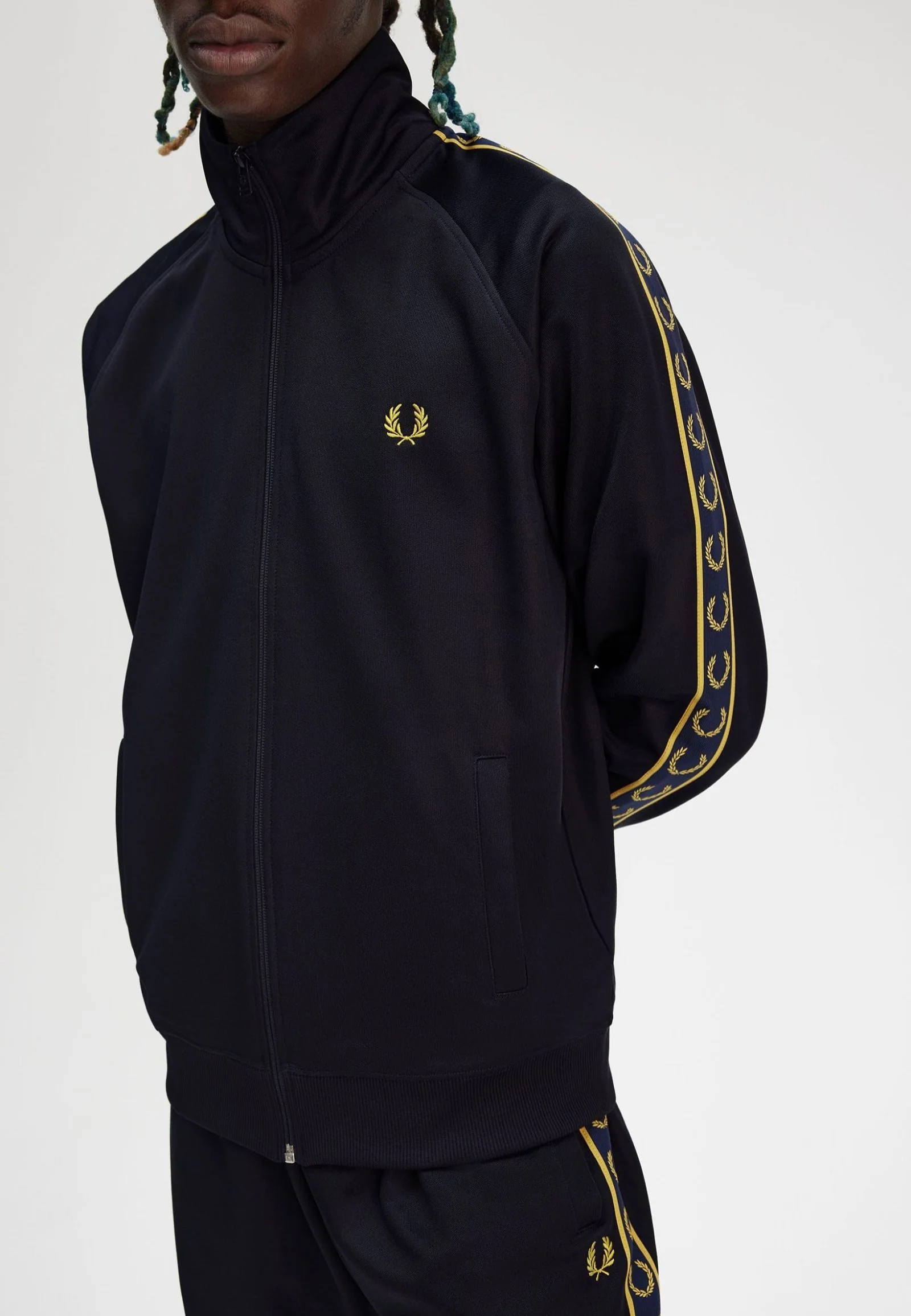 Contrast Tape Navy/Honeycomb - Track Jacket - Image 3