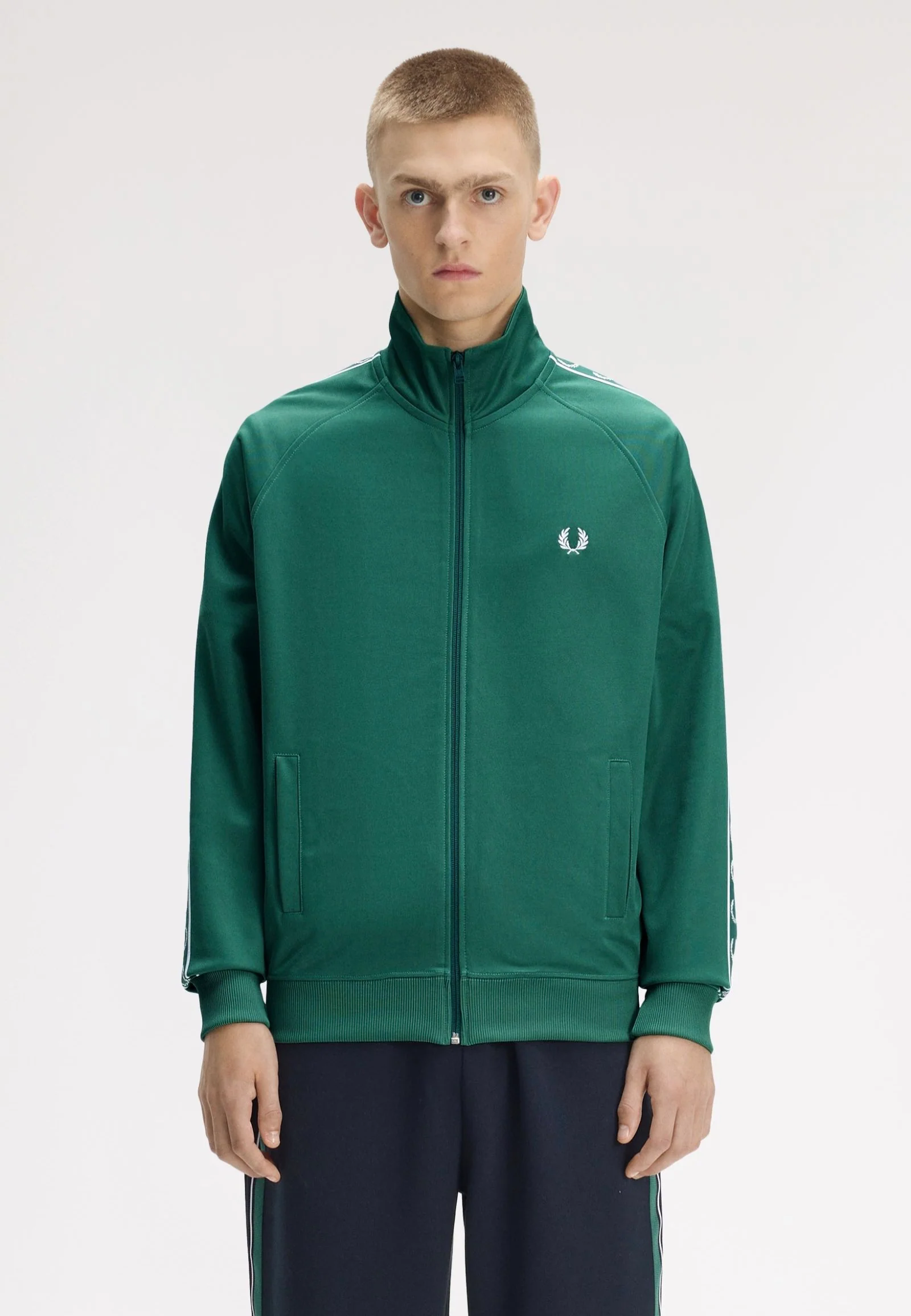 Contrast Taped Sport Green - Track Jacket - Image 5